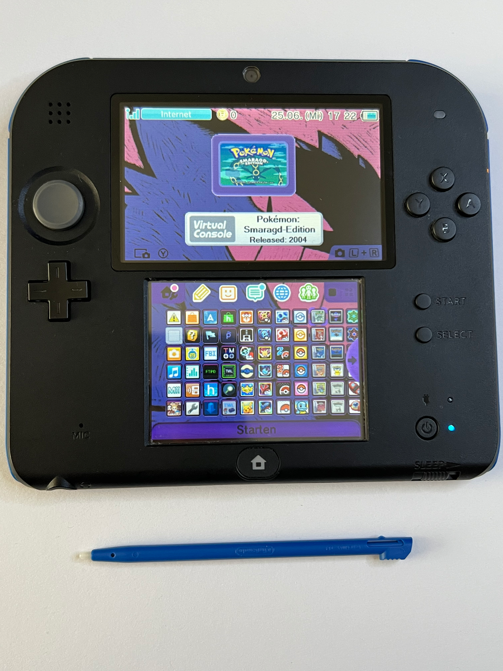 Nintendo 2DS Konsole schwarz blau mit 128GB, Pokemon Bank, Poke Mover & vielen Extras