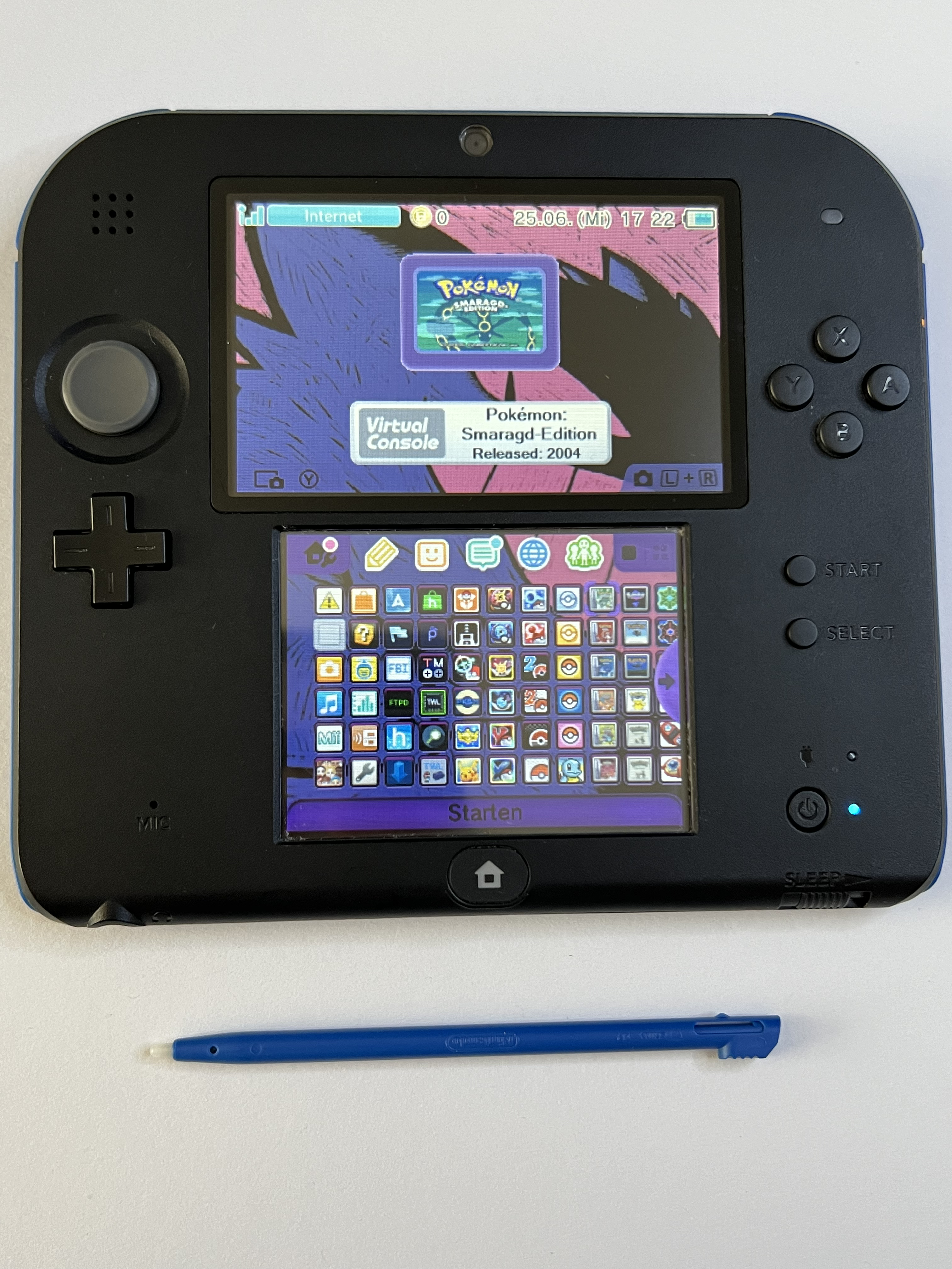 Nintendo 2DS Konsole schwarz blau mit 128GB, Pokemon Bank, Poke Mover & vielen Extras