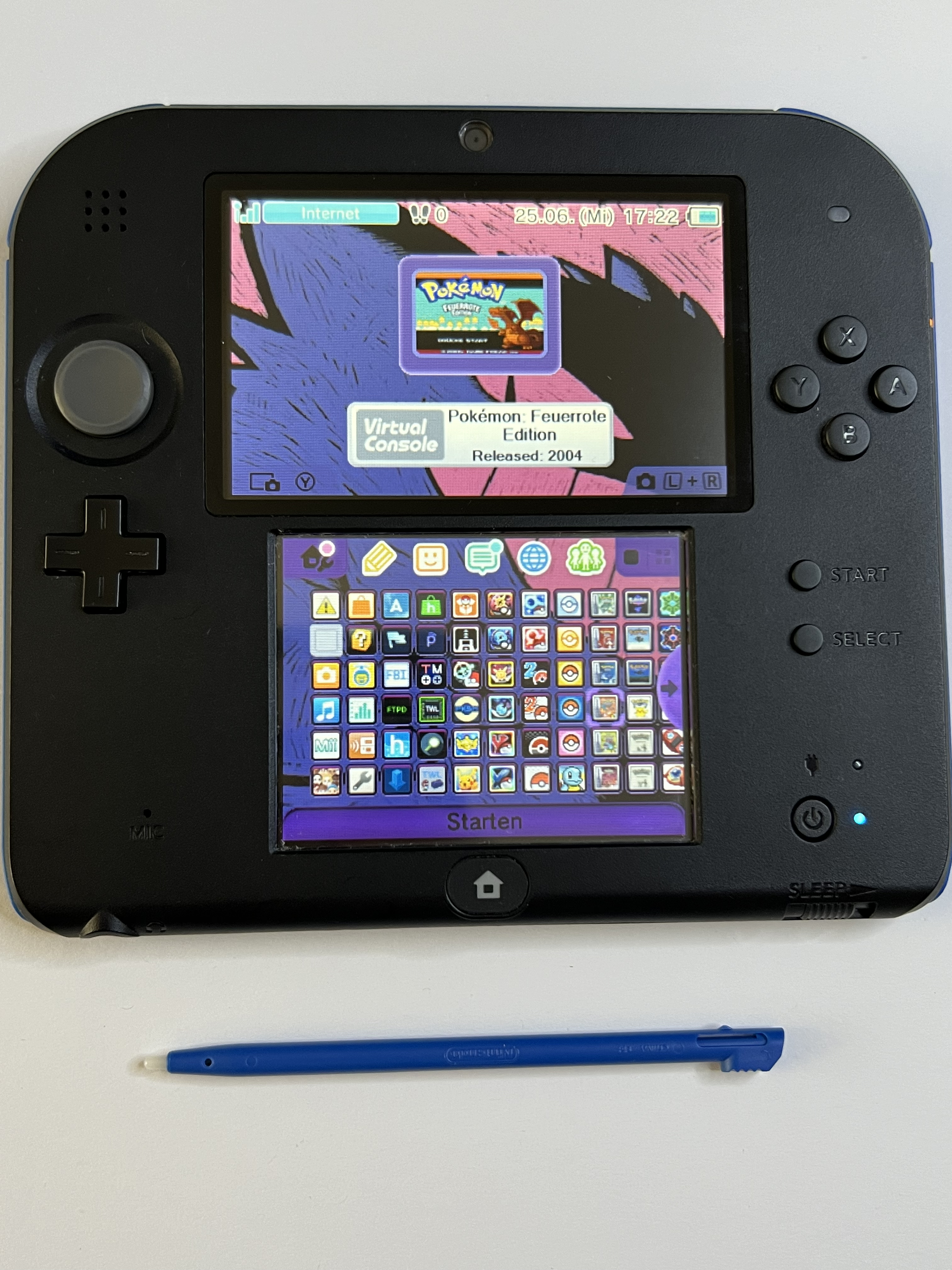 Nintendo 2DS Konsole schwarz blau mit 128GB, Pokemon Bank, Poke Mover & vielen Extras