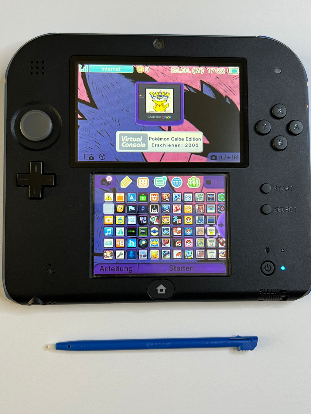 Nintendo 2DS Konsole schwarz blau mit 128GB, Pokemon Bank, Poke Mover & vielen Extras
