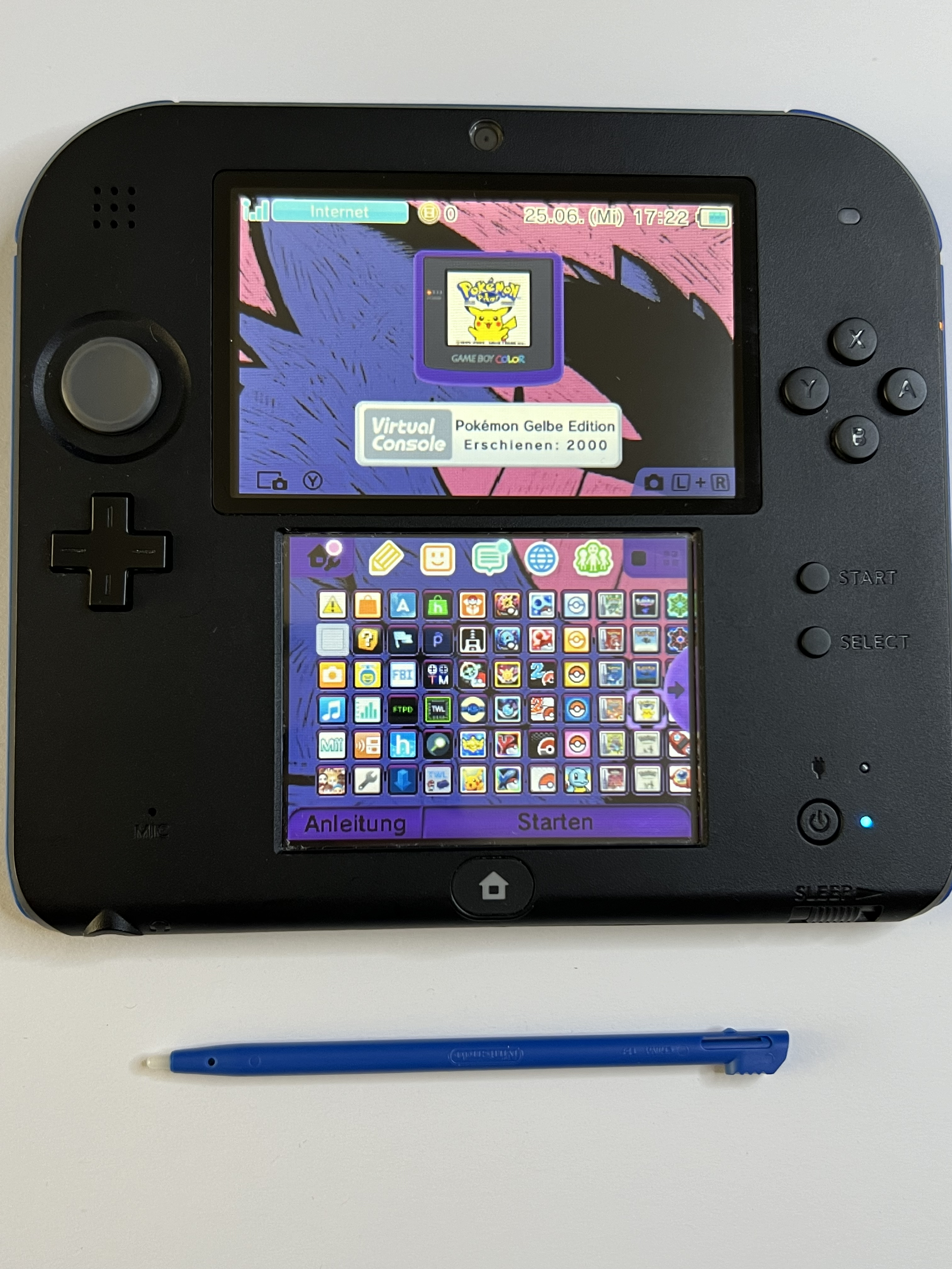 Nintendo 2DS Konsole schwarz blau mit 128GB, Pokemon Bank, Poke Mover & vielen Extras