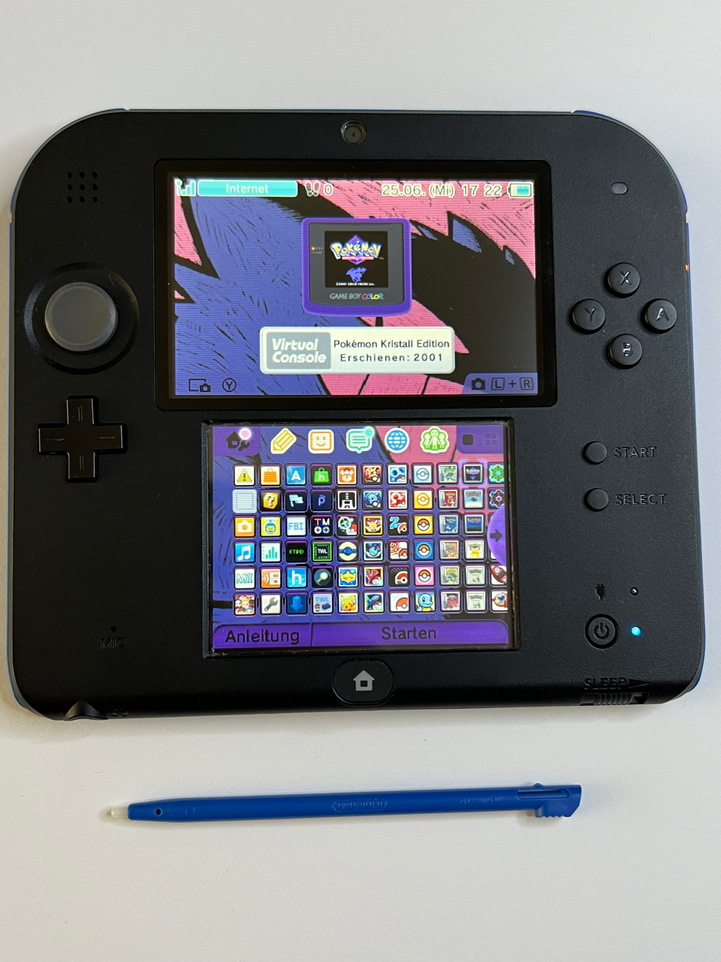 Nintendo 2DS Konsole schwarz blau mit 128GB, Pokemon Bank, Poke Mover & vielen Extras