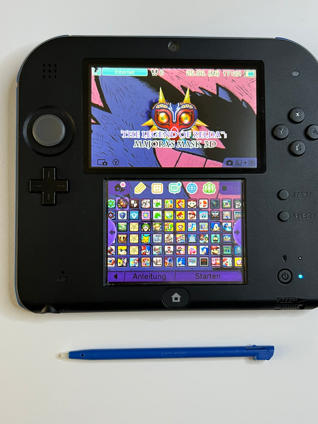 Nintendo 2DS Konsole schwarz blau mit 128GB, Pokemon Bank, Poke Mover & vielen Extras