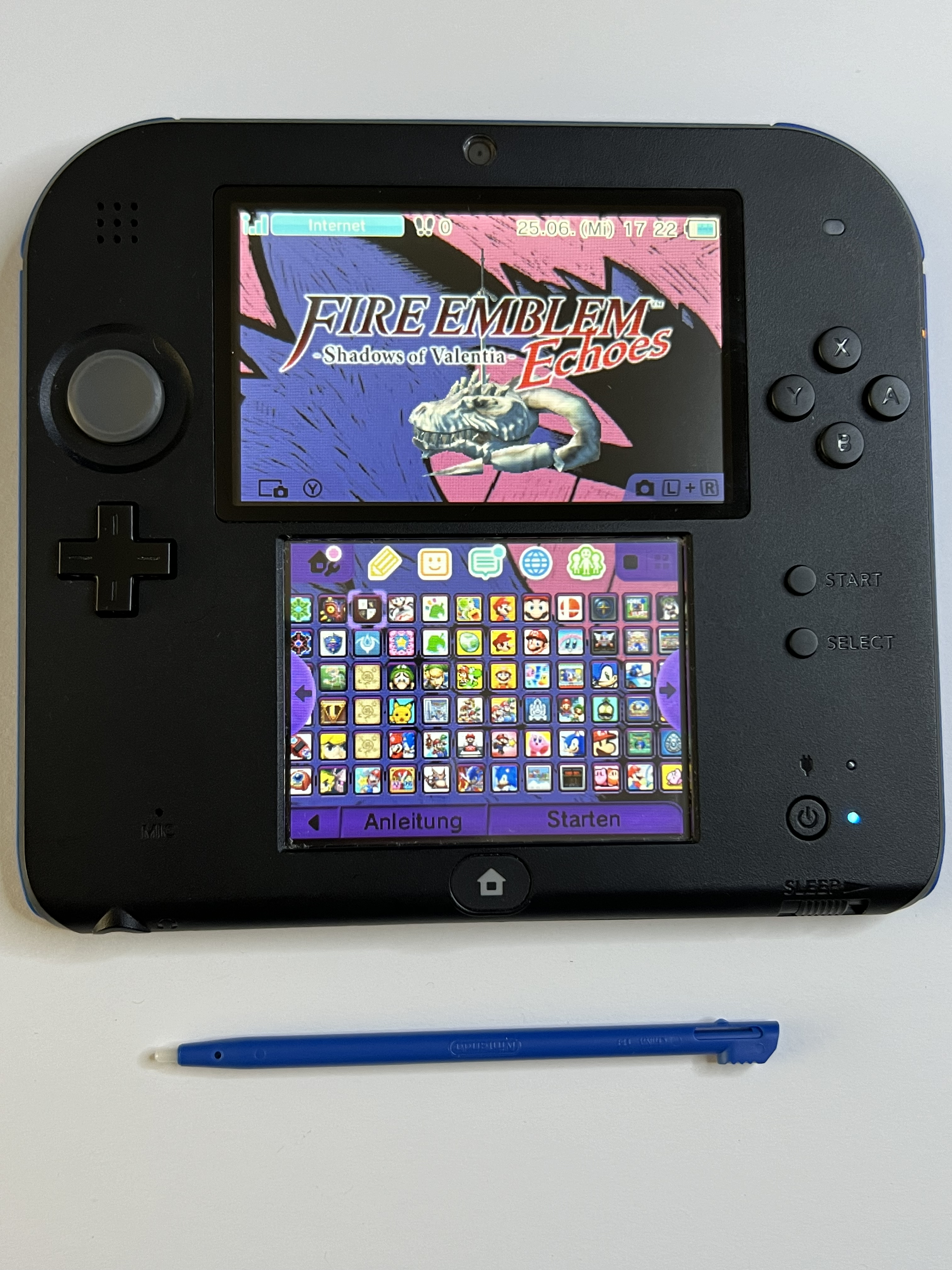 Nintendo 2DS Konsole schwarz blau mit 128GB, Pokemon Bank, Poke Mover & vielen Extras