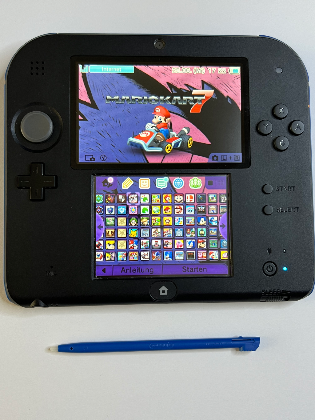 Nintendo 2DS Konsole schwarz blau mit 128GB, Pokemon Bank, Poke Mover & vielen Extras