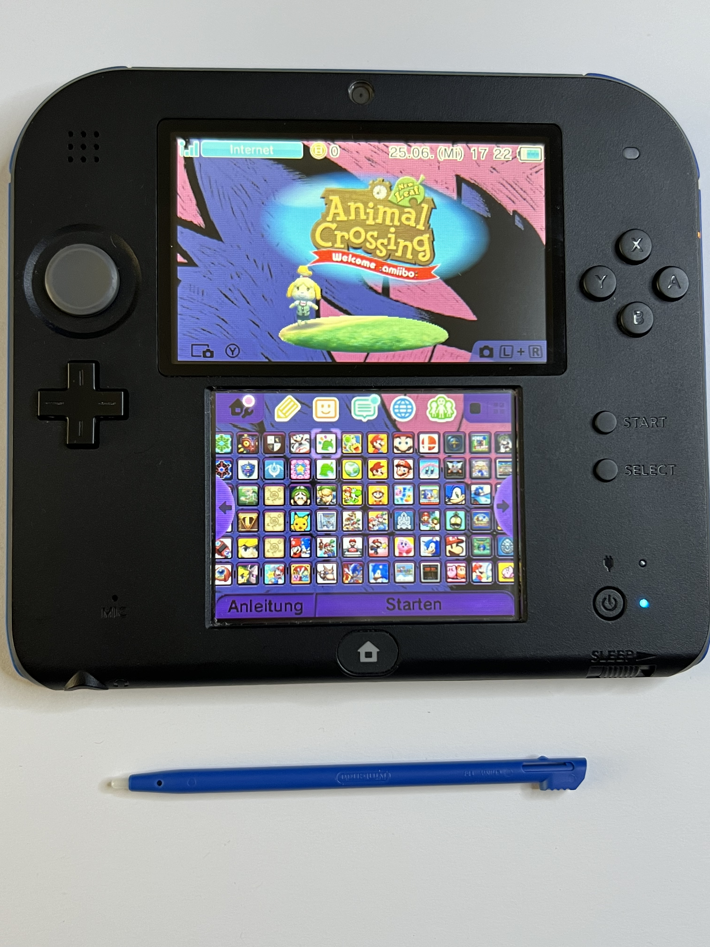Nintendo 2DS Konsole schwarz blau mit 128GB, Pokemon Bank, Poke Mover & vielen Extras
