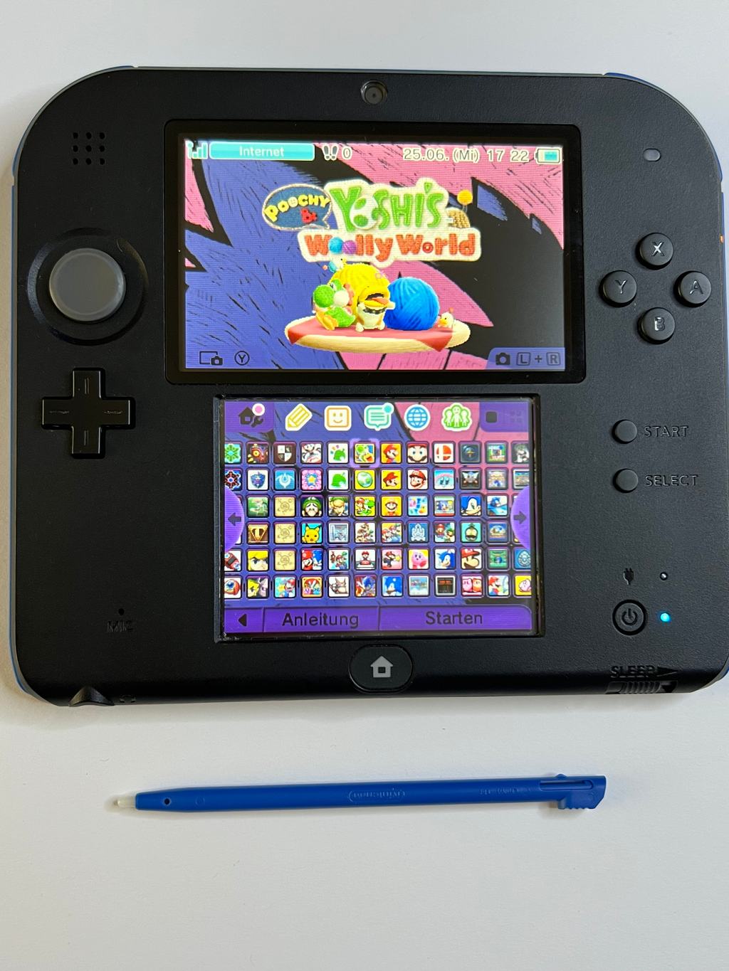 Nintendo 2DS Konsole schwarz blau mit 128GB, Pokemon Bank, Poke Mover & vielen Extras