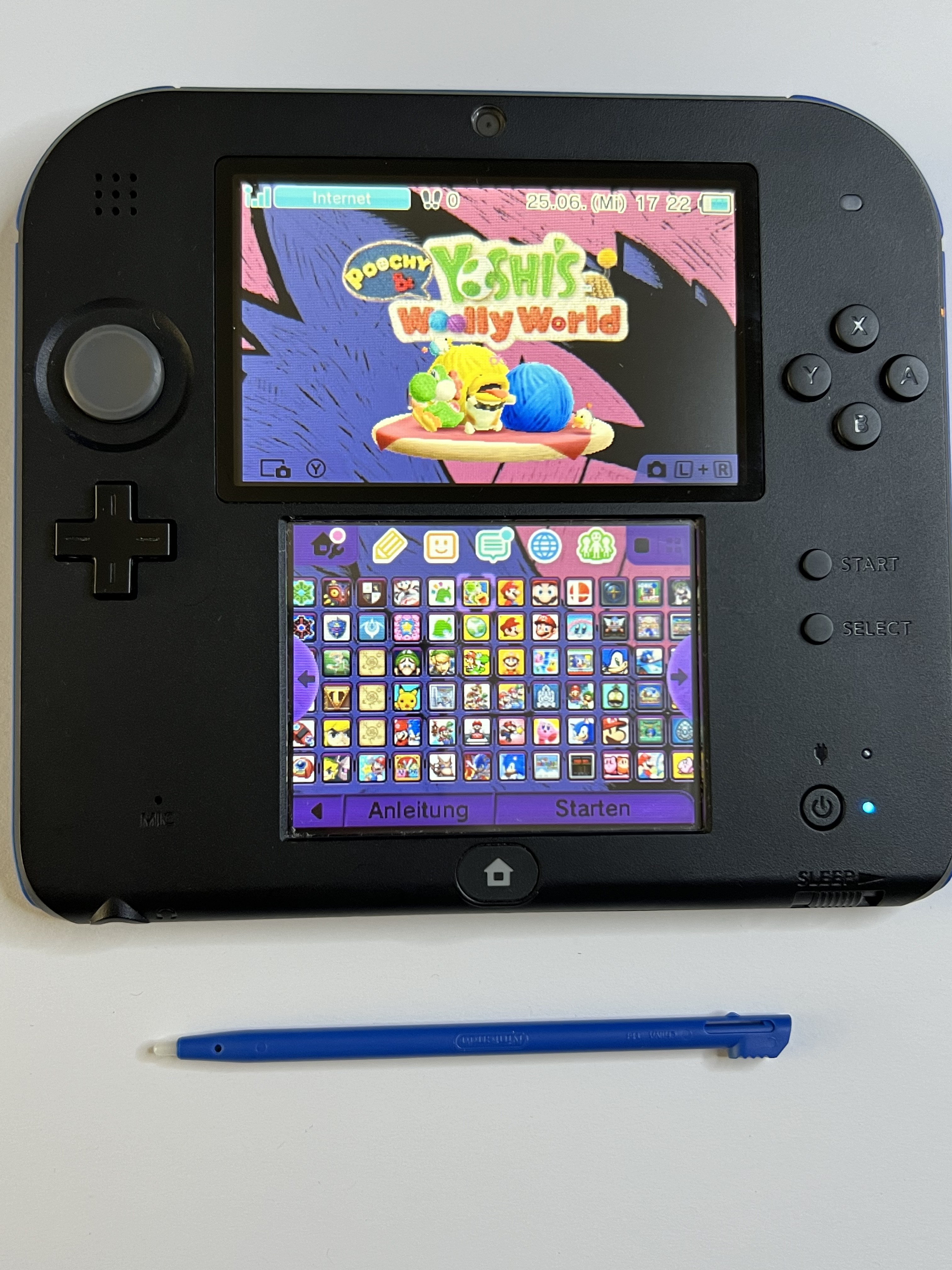 Nintendo 2DS Konsole schwarz blau mit 128GB, Pokemon Bank, Poke Mover & vielen Extras