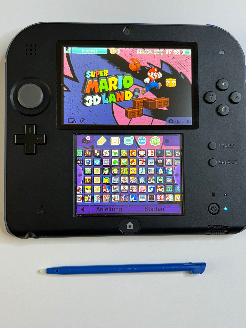 Nintendo 2DS Konsole schwarz blau mit 128GB, Pokemon Bank, Poke Mover & vielen Extras