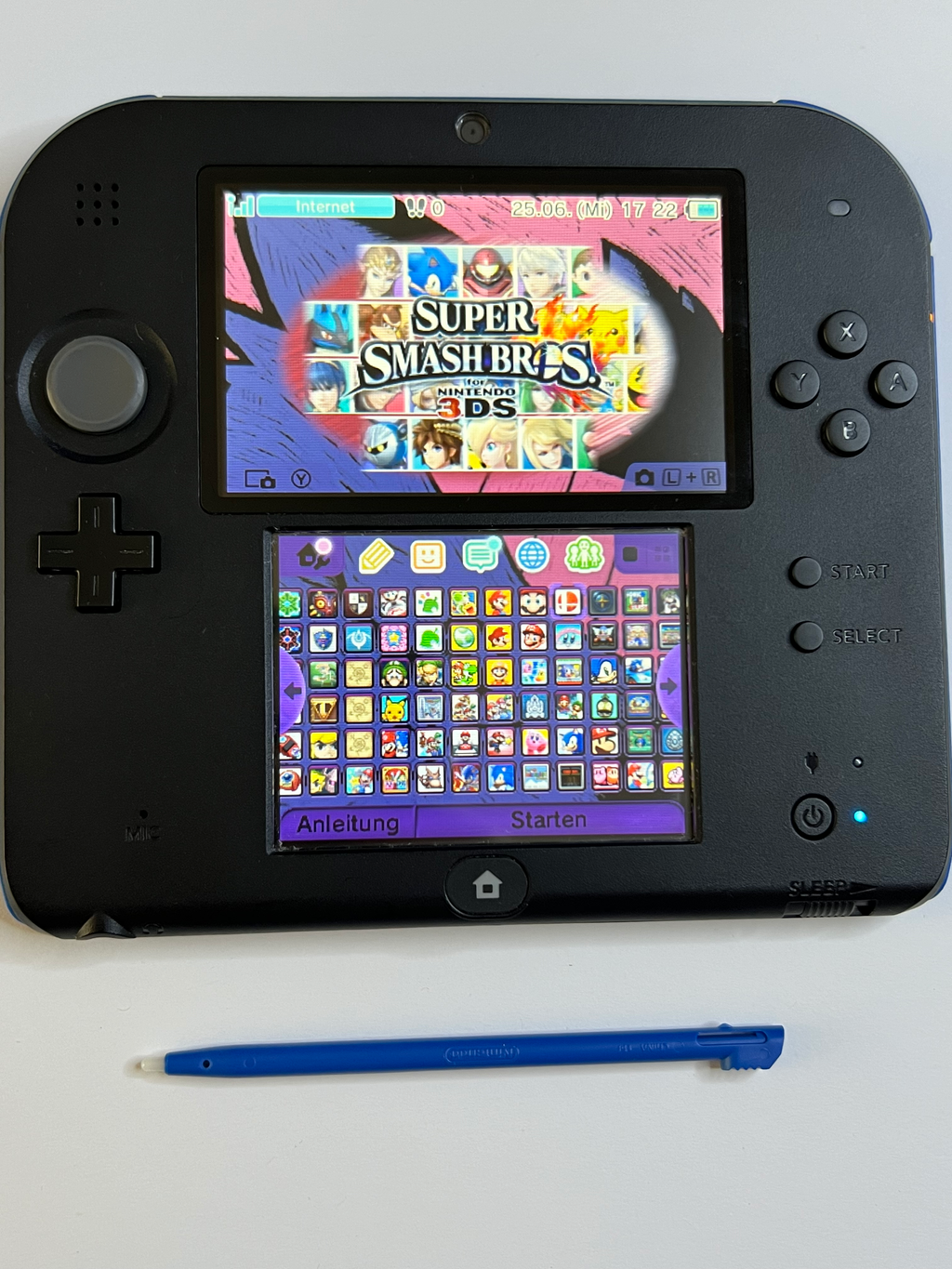 Nintendo 2DS Konsole schwarz blau mit 128GB, Pokemon Bank, Poke Mover & vielen Extras