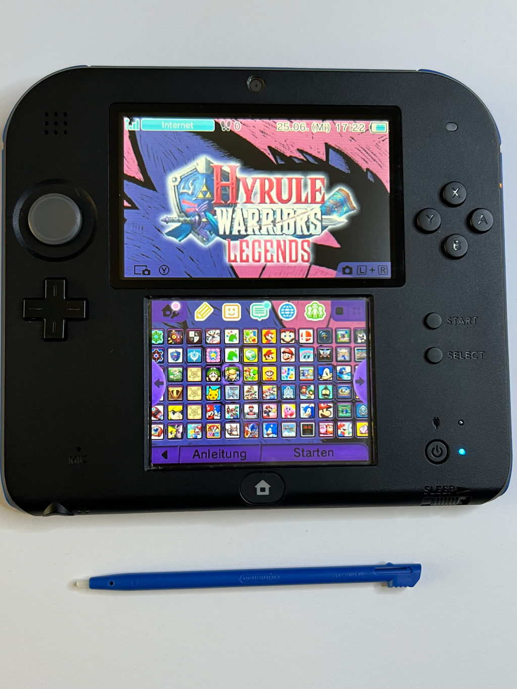 Nintendo 2DS Konsole schwarz blau mit 128GB, Pokemon Bank, Poke Mover & vielen Extras
