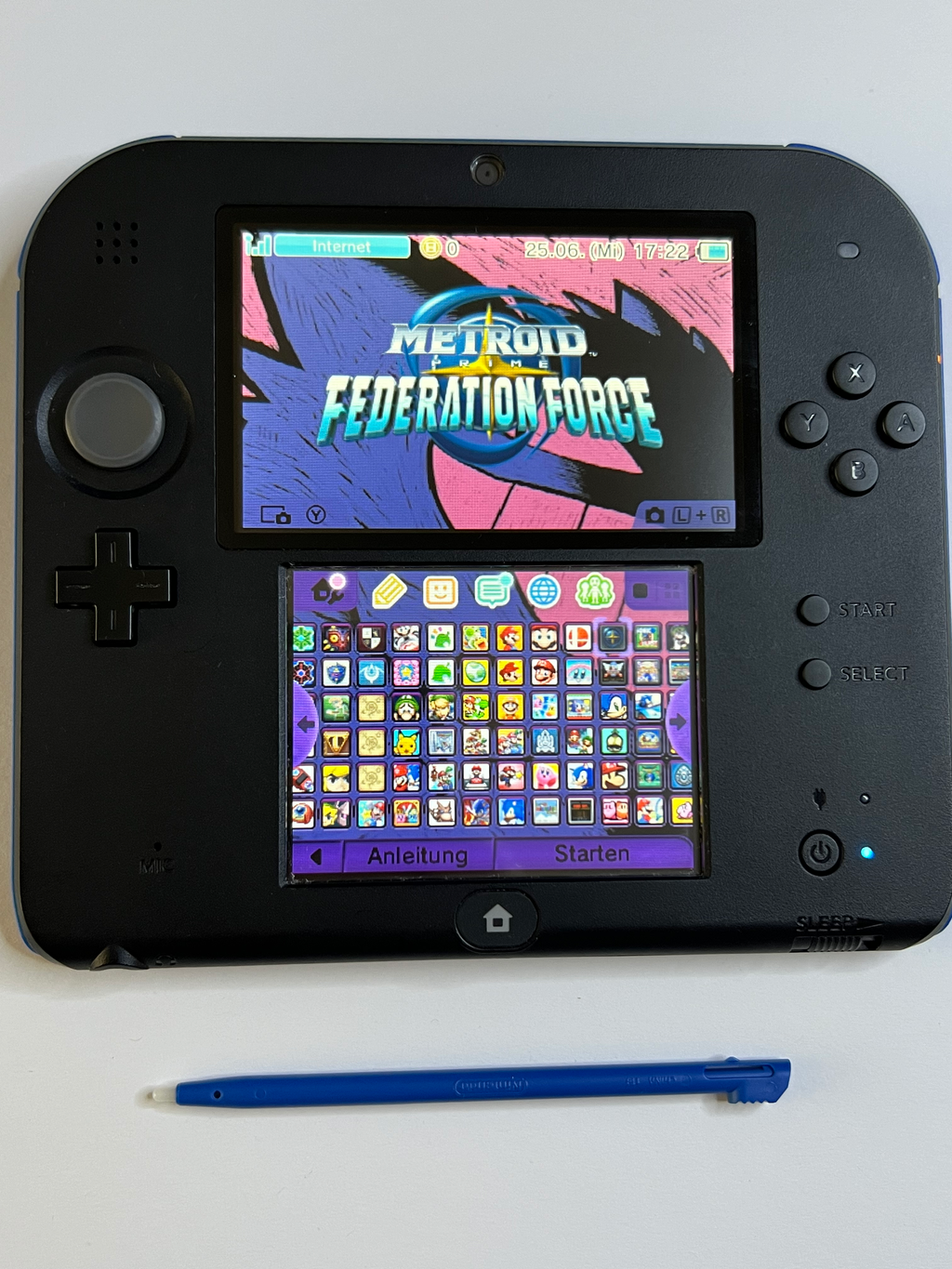 Nintendo 2DS Konsole schwarz blau mit 128GB, Pokemon Bank, Poke Mover & vielen Extras