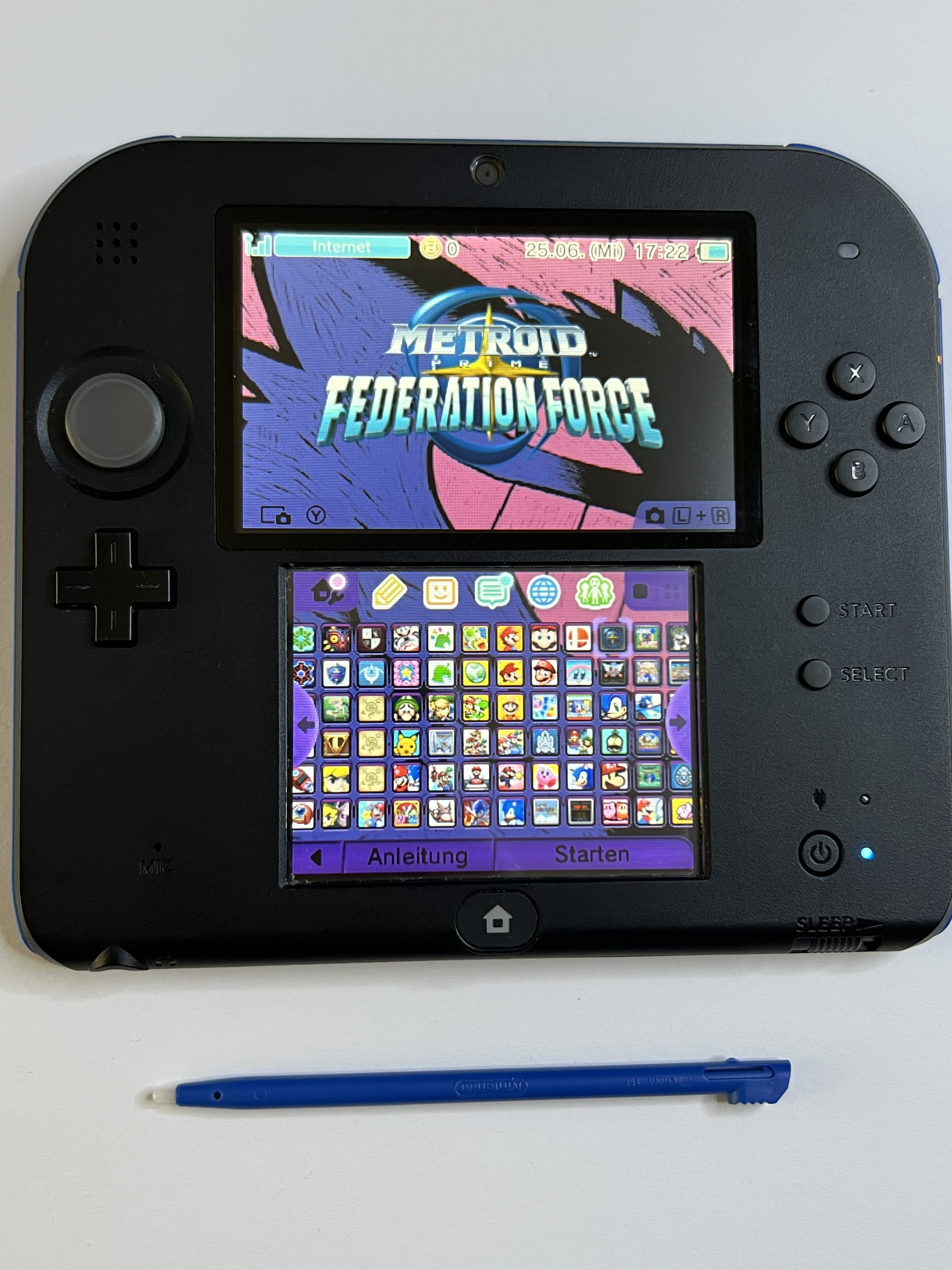 Nintendo 2DS Konsole schwarz blau mit 128GB, Pokemon Bank, Poke Mover & vielen Extras