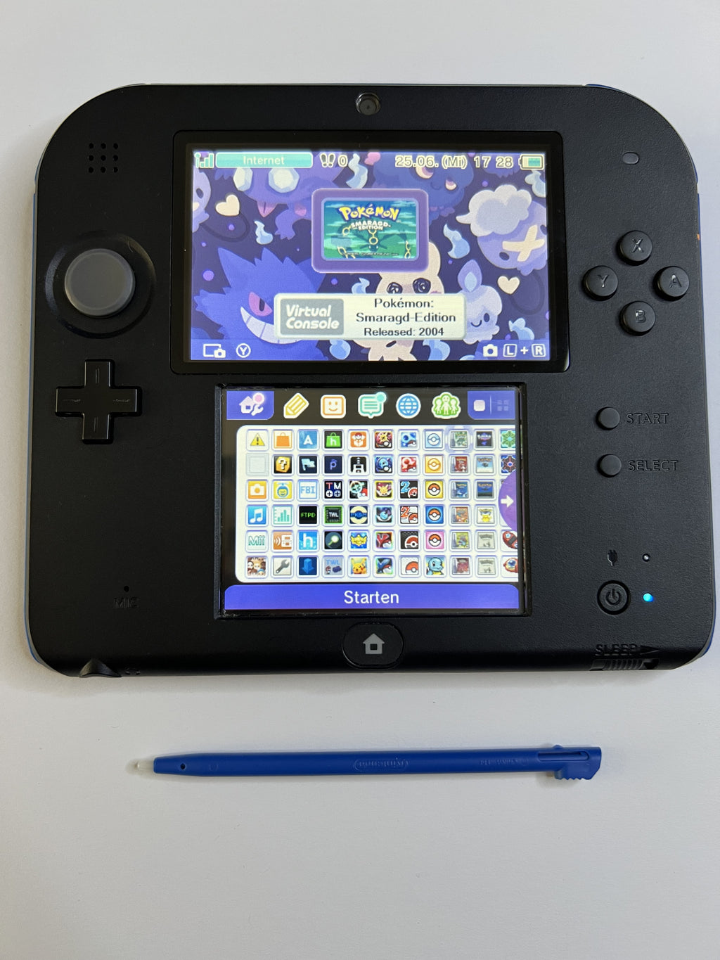 Nintendo 2DS Konsole schwarz blau mit 128GB, Pokemon Bank, Poke Mover & vielen Extras
