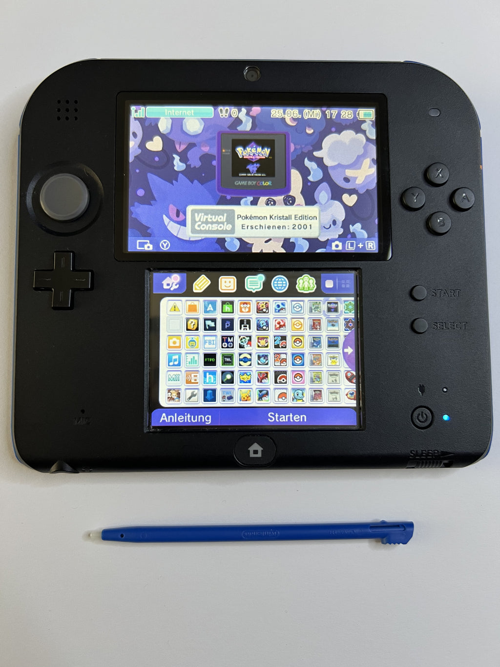 Nintendo 2DS Konsole schwarz blau mit 128GB, Pokemon Bank, Poke Mover & vielen Extras