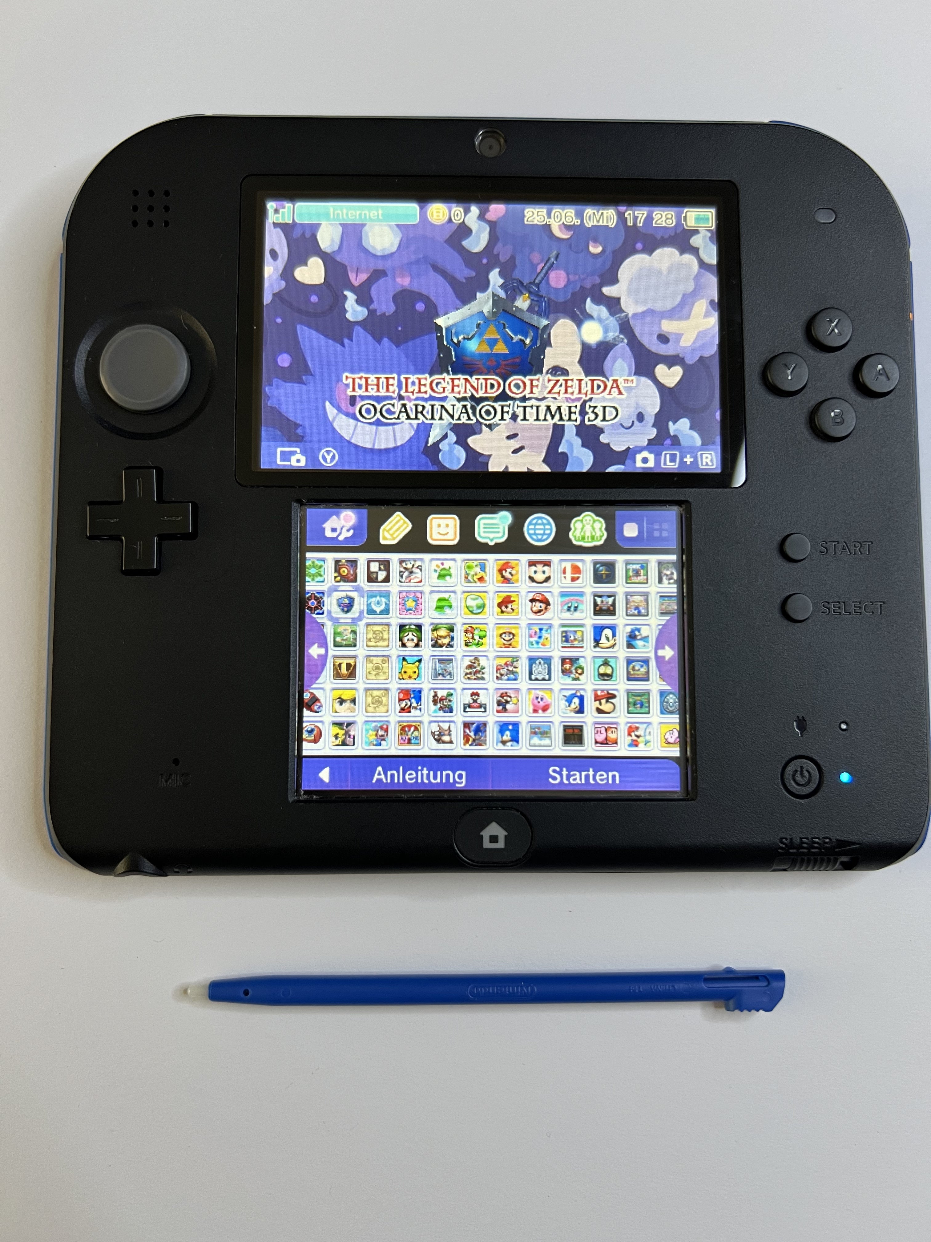 Nintendo 2DS Konsole schwarz blau mit 128GB, Pokemon Bank, Poke Mover & vielen Extras