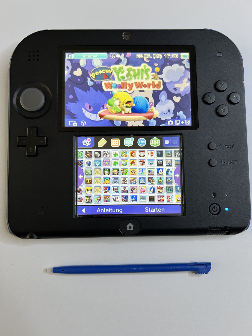 Nintendo 2DS Konsole schwarz blau mit 128GB, Pokemon Bank, Poke Mover & vielen Extras
