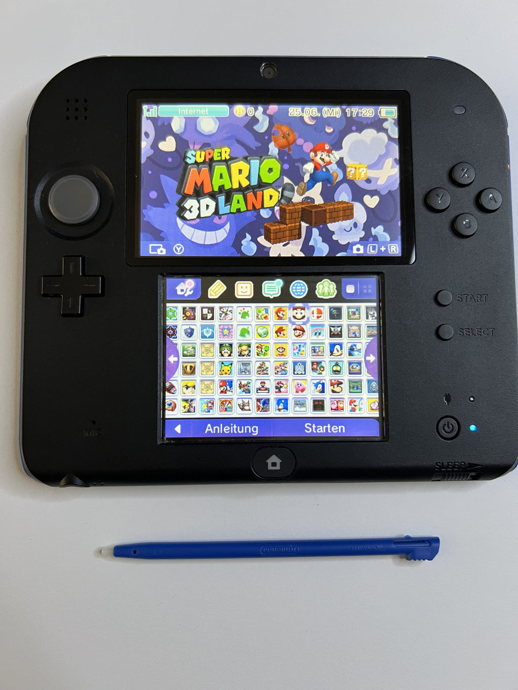 Nintendo 2DS Konsole schwarz blau mit 128GB, Pokemon Bank, Poke Mover & vielen Extras