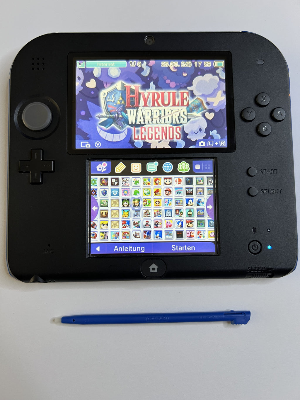 Nintendo 2DS Konsole schwarz blau mit 128GB, Pokemon Bank, Poke Mover & vielen Extras