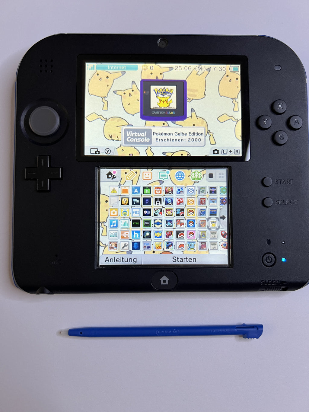 Nintendo 2DS Konsole schwarz blau mit 128GB, Pokemon Bank, Poke Mover & vielen Extras