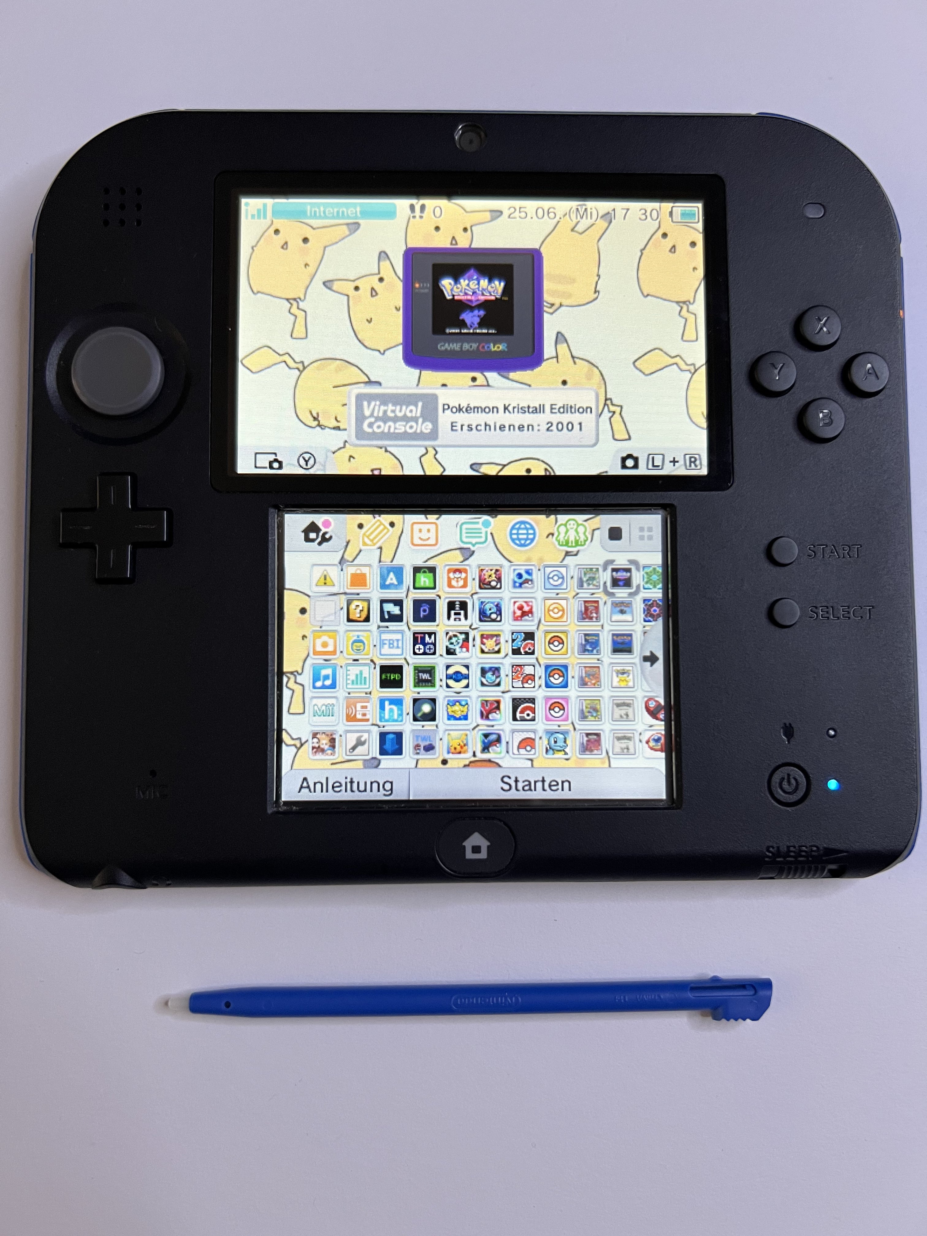 Nintendo 2DS Konsole schwarz blau mit 128GB, Pokemon Bank, Poke Mover & vielen Extras