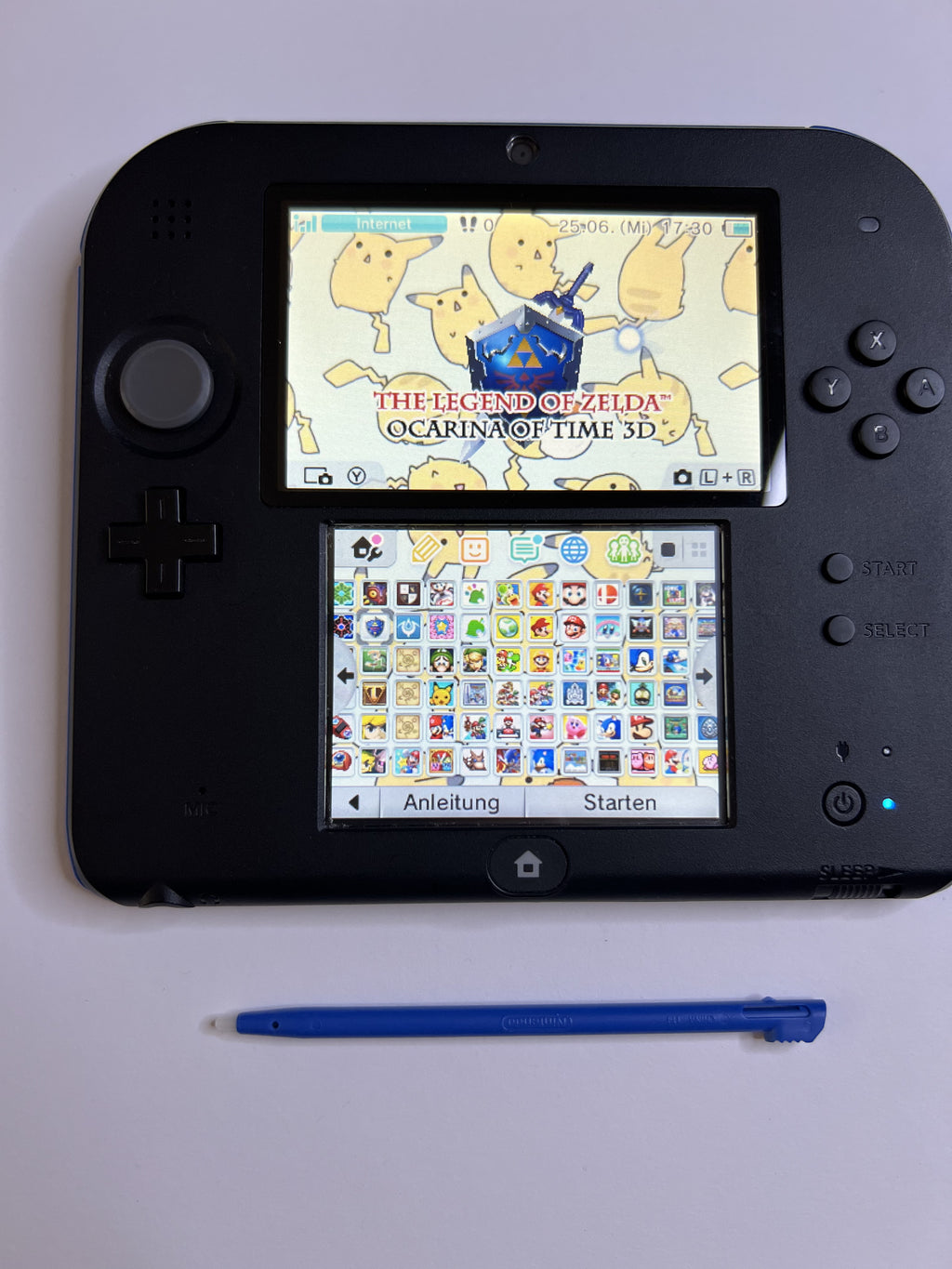 Nintendo 2DS Konsole schwarz blau mit 128GB, Pokemon Bank, Poke Mover & vielen Extras