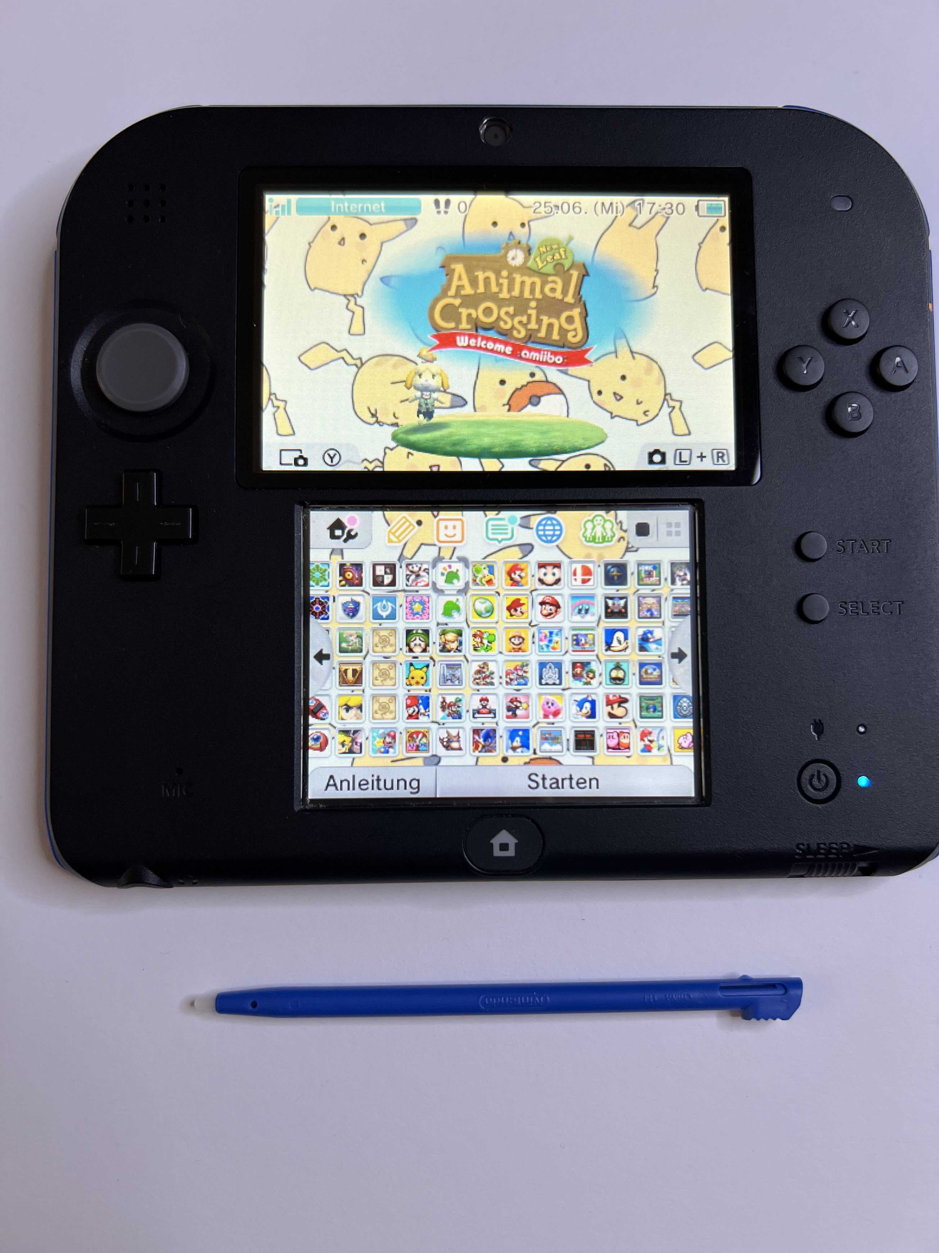 Nintendo 2DS Konsole schwarz blau mit 128GB, Pokemon Bank, Poke Mover & vielen Extras