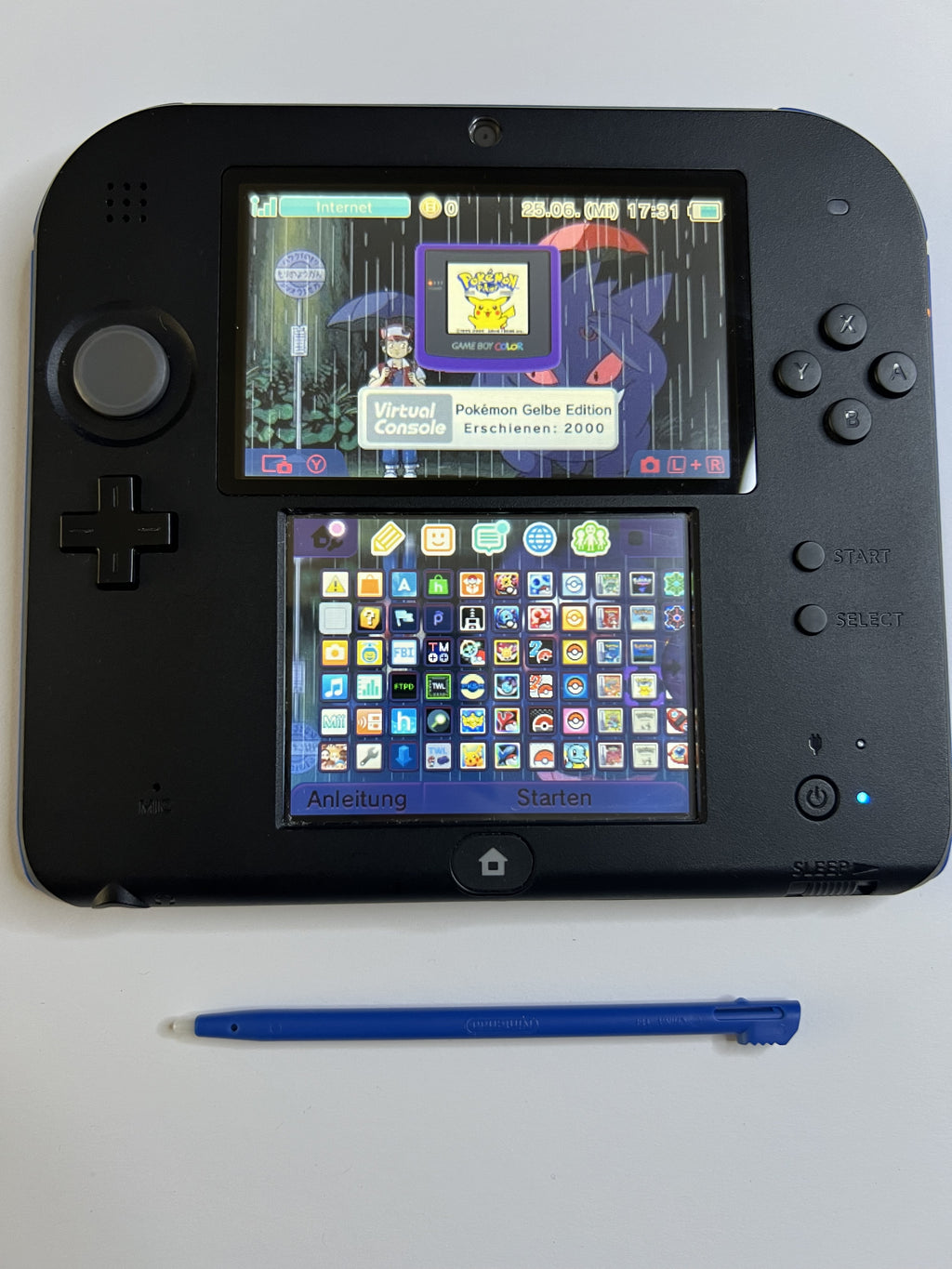 Nintendo 2DS Konsole schwarz blau mit 128GB, Pokemon Bank, Poke Mover & vielen Extras