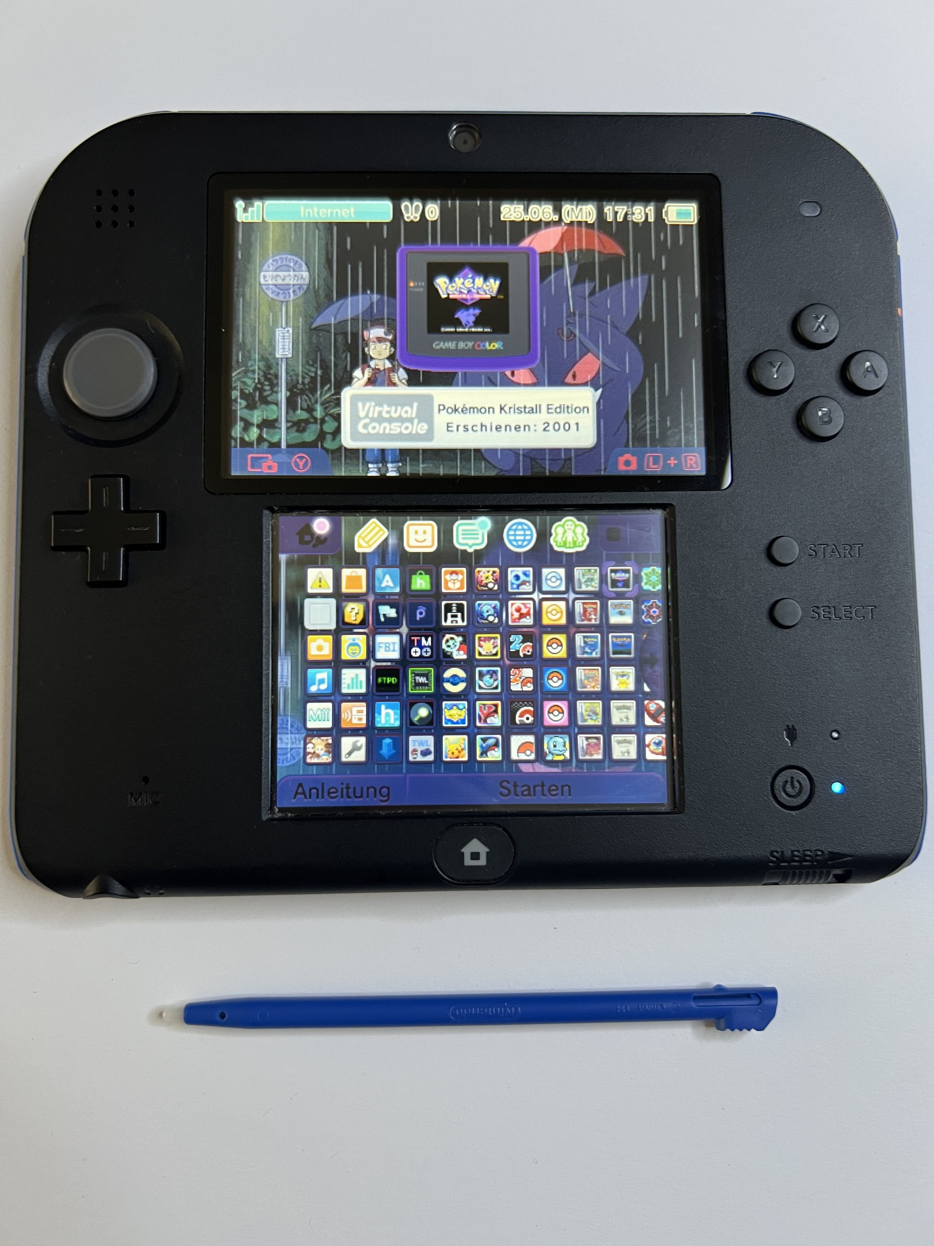 Nintendo 2DS Konsole schwarz blau mit 128GB, Pokemon Bank, Poke Mover & vielen Extras