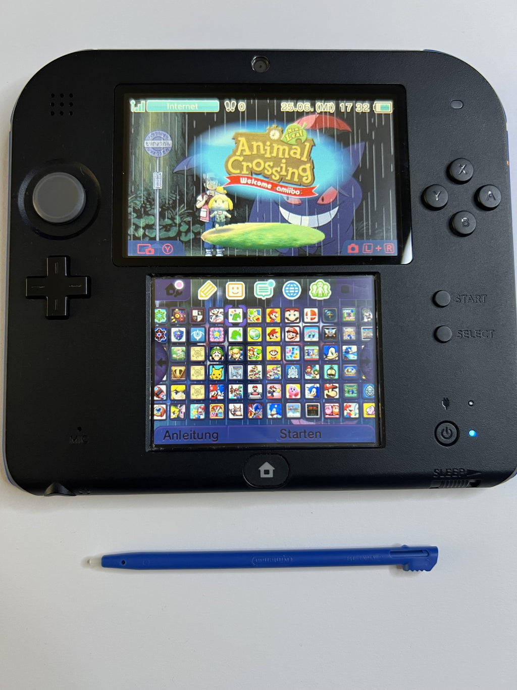 Nintendo 2DS Konsole schwarz blau mit 128GB, Pokemon Bank, Poke Mover & vielen Extras