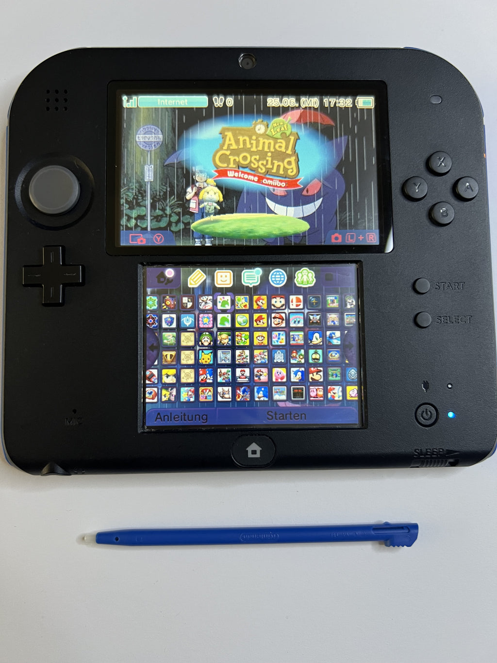 Nintendo 2DS Konsole schwarz blau mit 128GB, Pokemon Bank, Poke Mover & vielen Extras