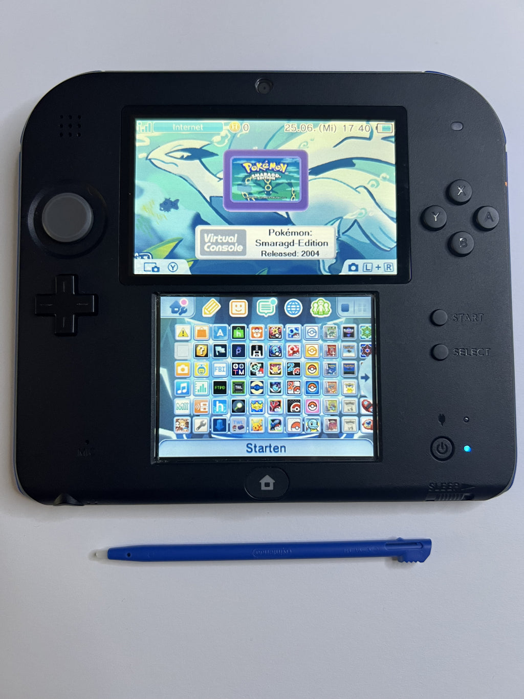 Nintendo 2DS Konsole schwarz blau mit 128GB, Pokemon Bank, Poke Mover & vielen Extras