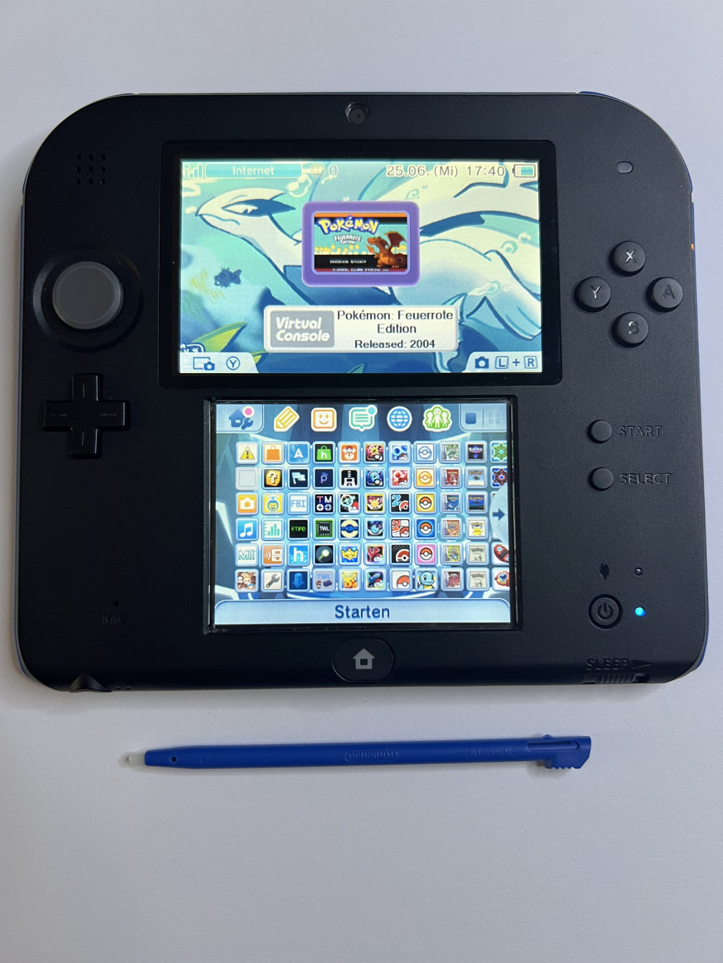 Nintendo 2DS Konsole schwarz blau mit 128GB, Pokemon Bank, Poke Mover & vielen Extras