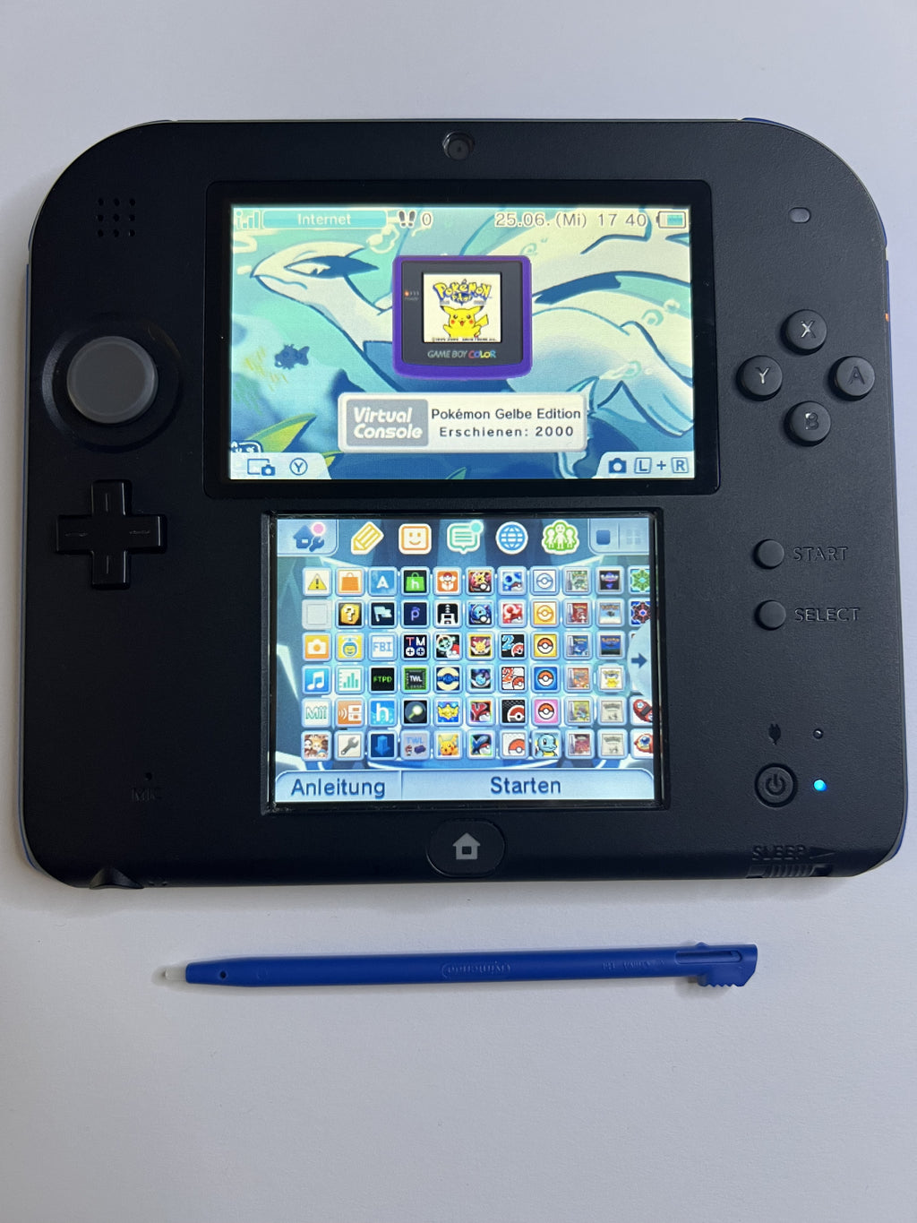 Nintendo 2DS Konsole schwarz blau mit 128GB, Pokemon Bank, Poke Mover & vielen Extras