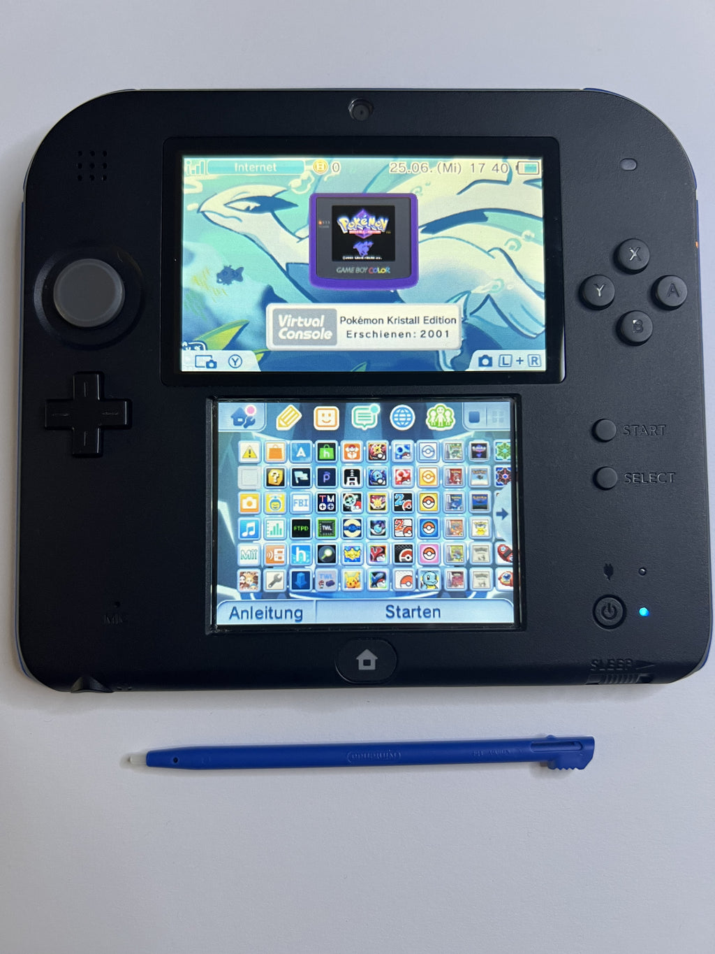 Nintendo 2DS Konsole schwarz blau mit 128GB, Pokemon Bank, Poke Mover & vielen Extras