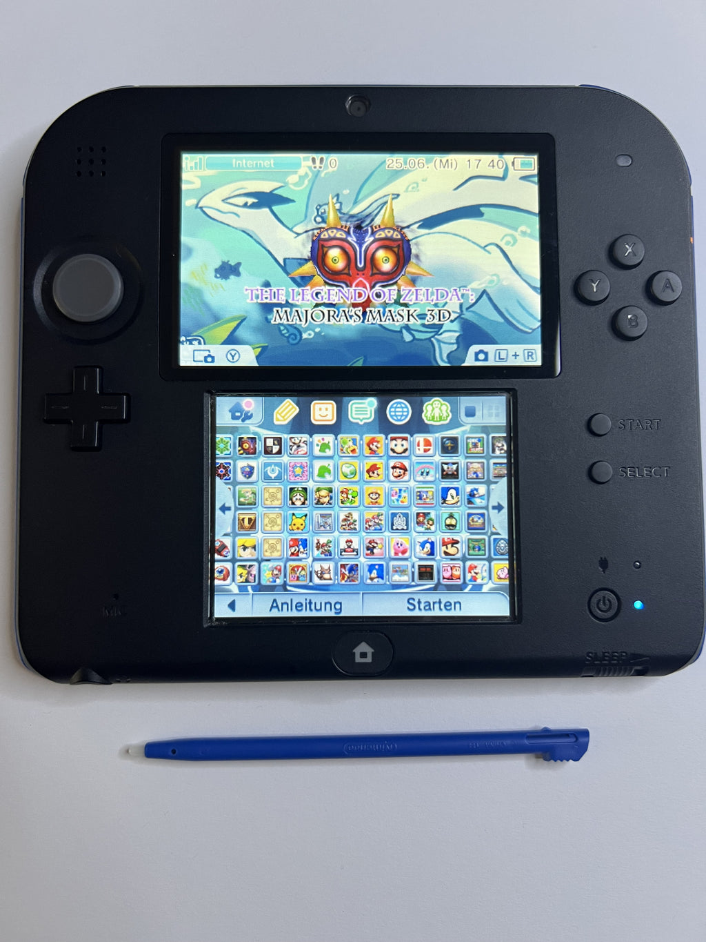 Nintendo 2DS Konsole schwarz blau mit 128GB, Pokemon Bank, Poke Mover & vielen Extras