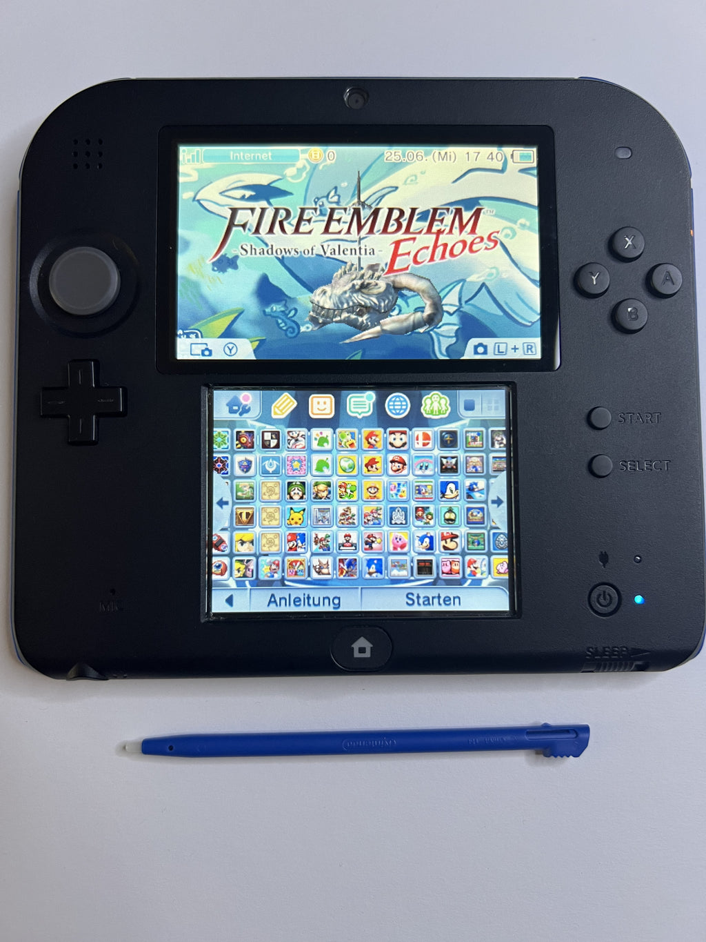 Nintendo 2DS Konsole schwarz blau mit 128GB, Pokemon Bank, Poke Mover & vielen Extras
