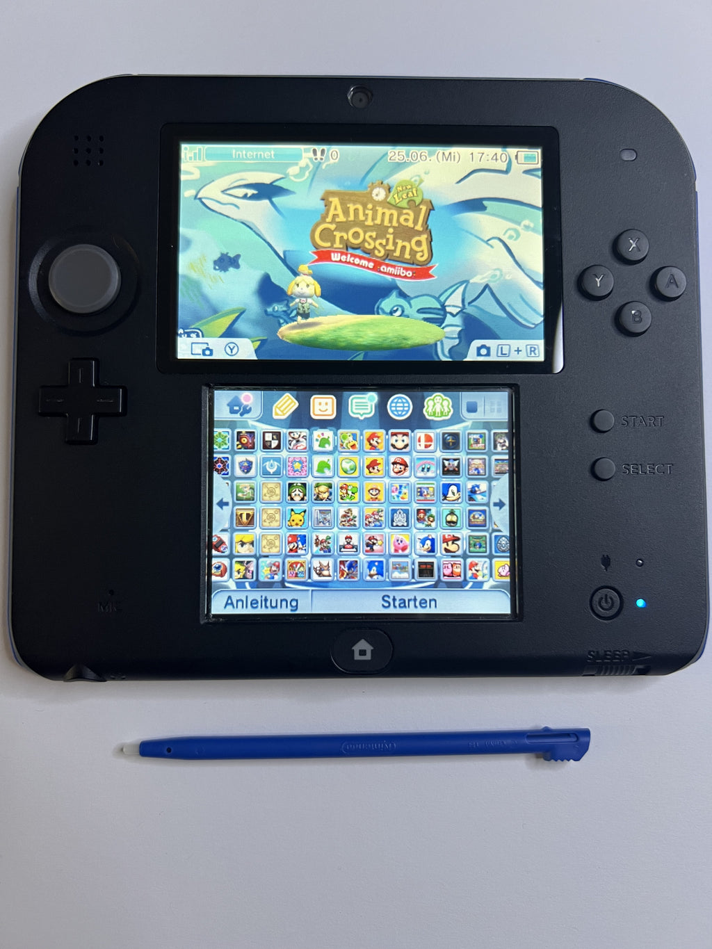 Nintendo 2DS Konsole schwarz blau mit 128GB, Pokemon Bank, Poke Mover & vielen Extras