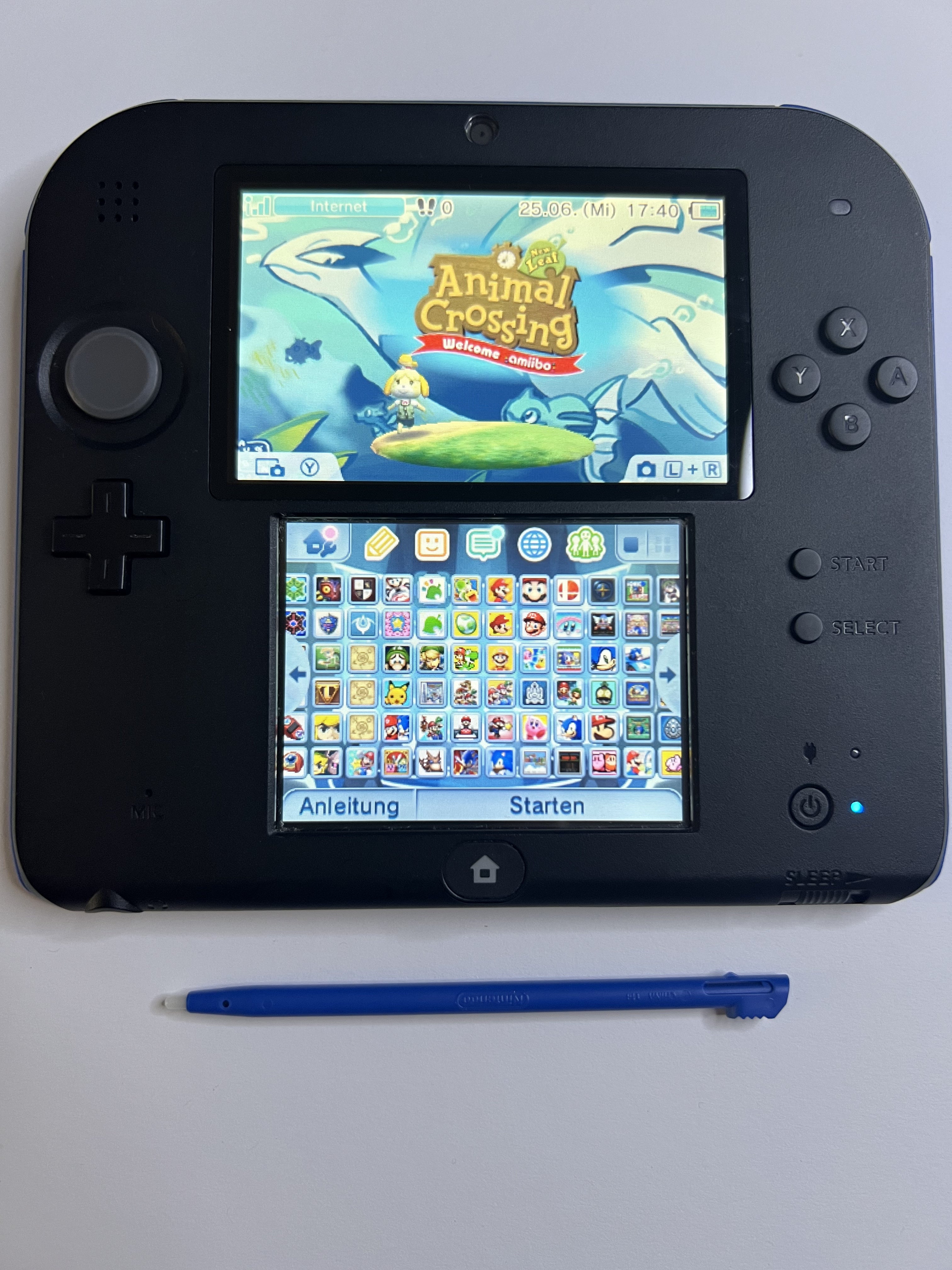 Nintendo 2DS Konsole schwarz blau mit 128GB, Pokemon Bank, Poke Mover & vielen Extras