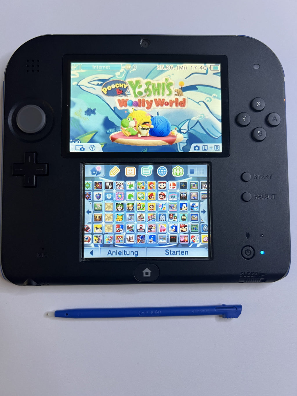 Nintendo 2DS Konsole schwarz blau mit 128GB, Pokemon Bank, Poke Mover & vielen Extras