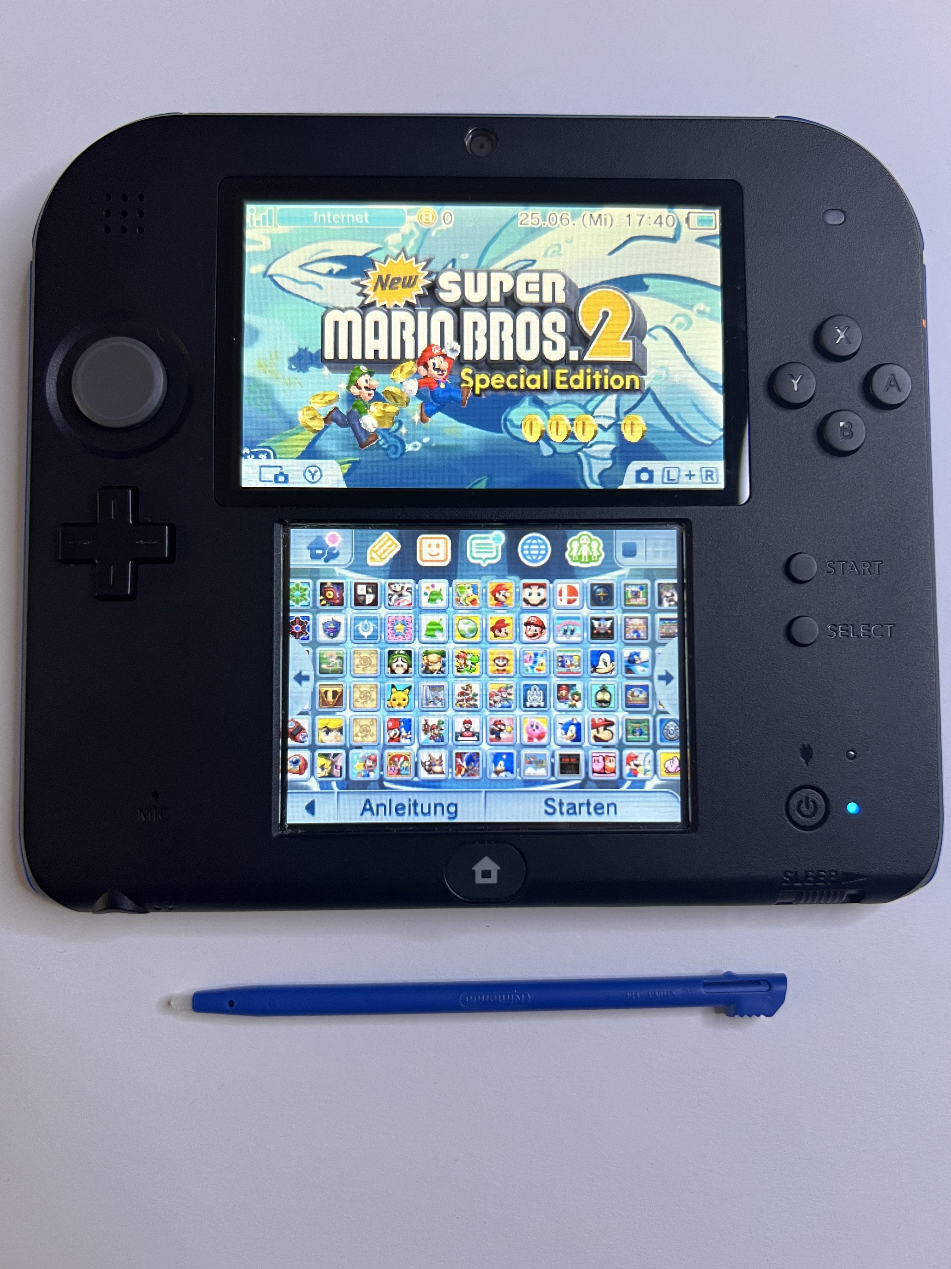 Nintendo 2DS Konsole schwarz blau mit 128GB, Pokemon Bank, Poke Mover & vielen Extras
