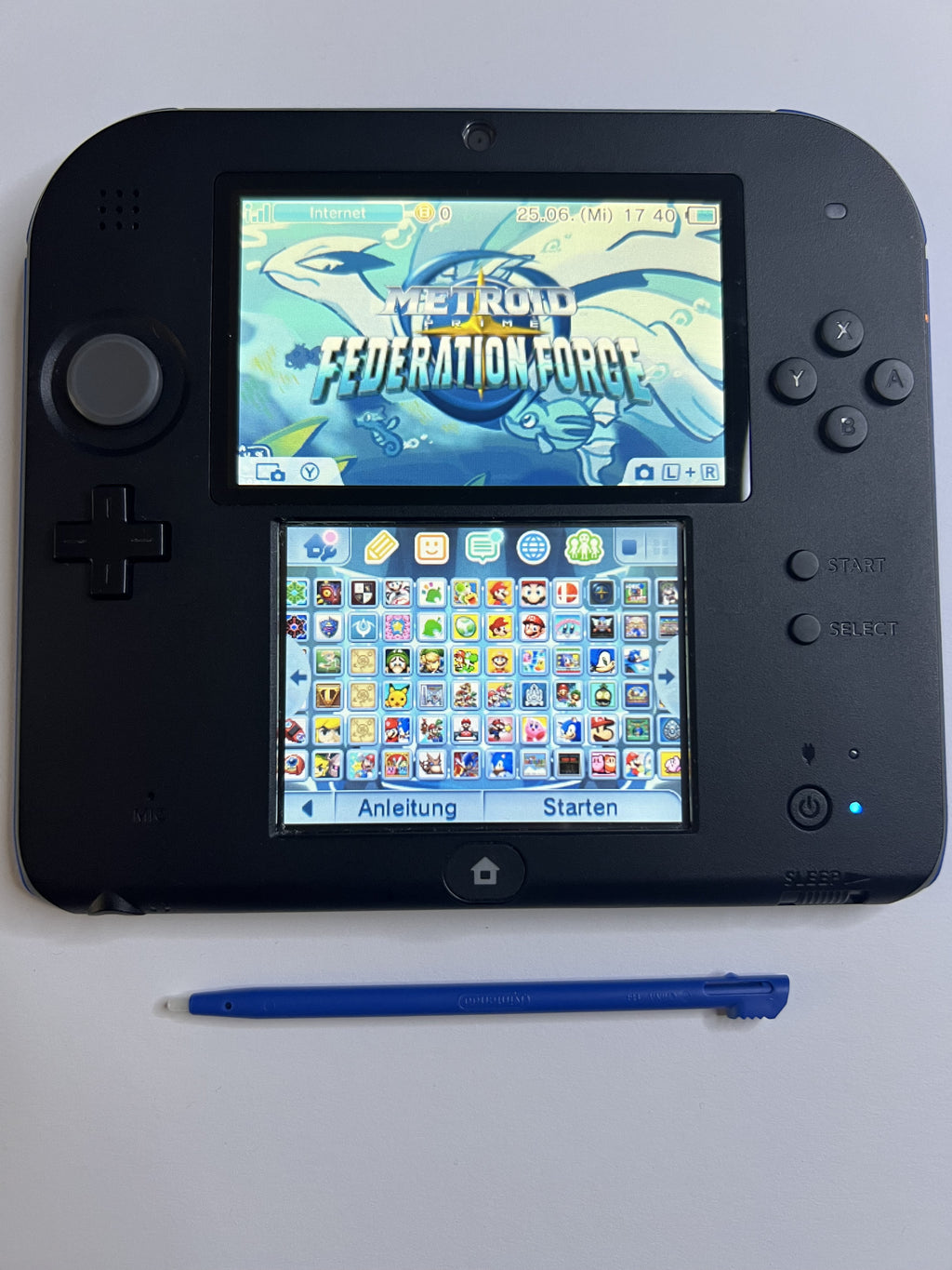 Nintendo 2DS Konsole schwarz blau mit 128GB, Pokemon Bank, Poke Mover & vielen Extras
