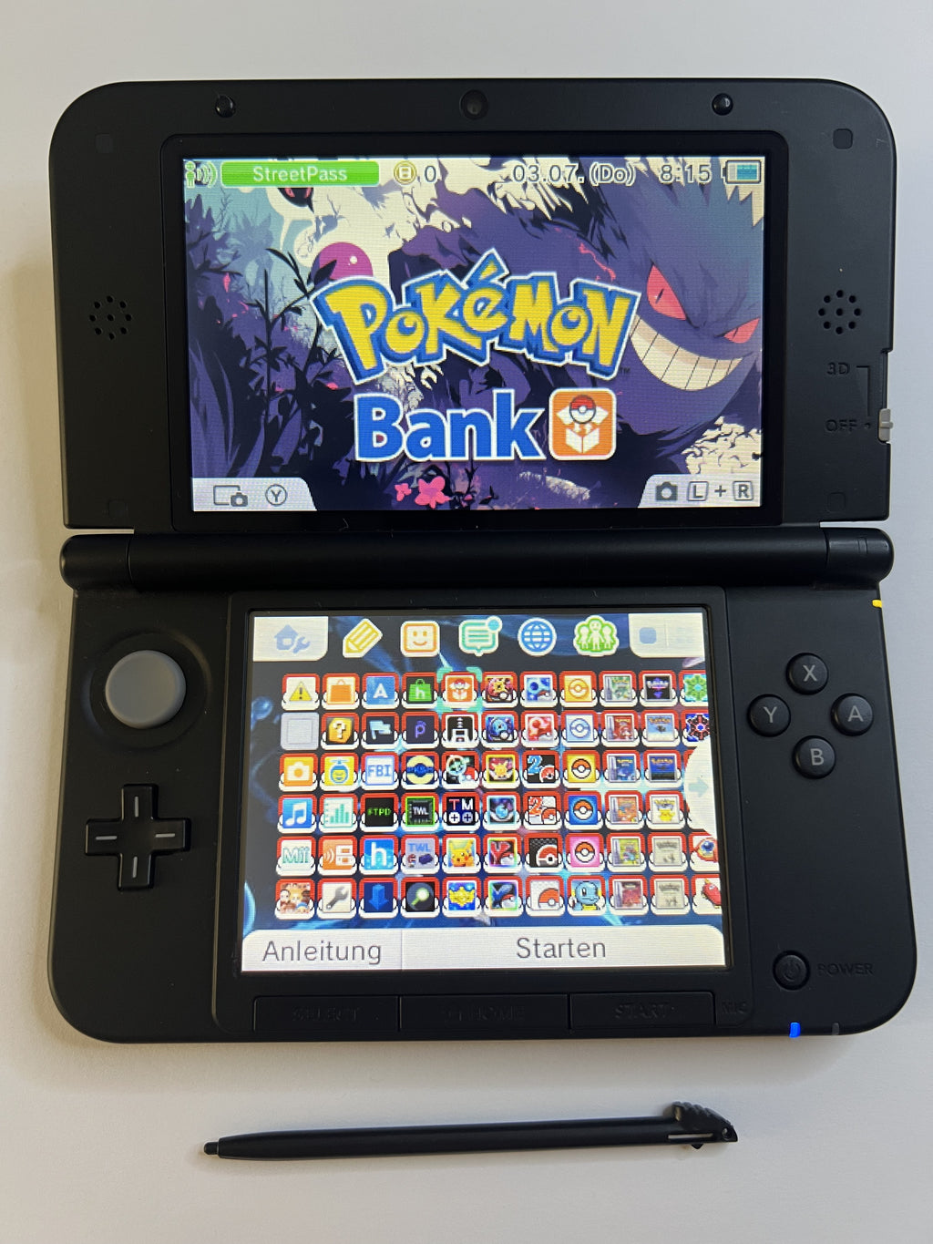 Nintendo 3DS XL Konsole schwarz mit 128GB, Pokemon Bank, Poke Mover & vielen Extras