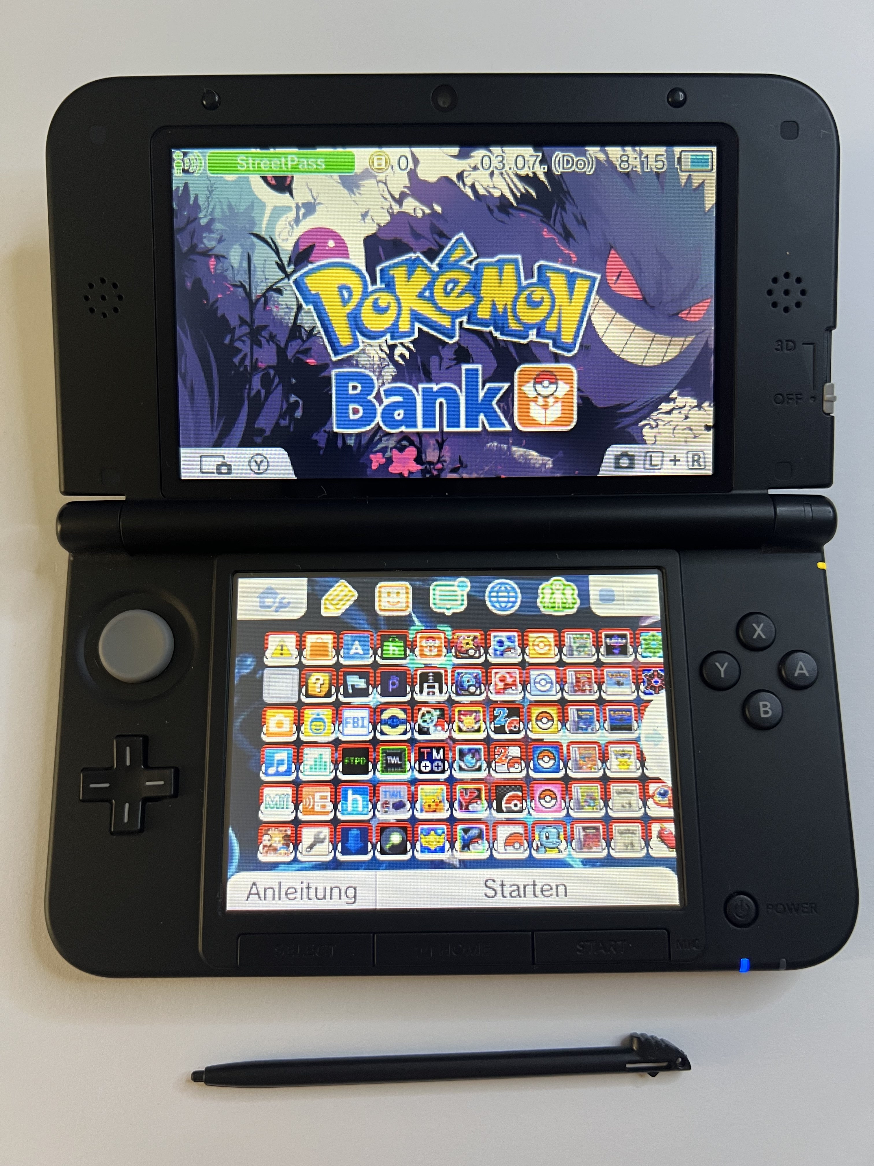Nintendo 3DS XL Konsole schwarz mit 128GB, Pokemon Bank, Poke Mover & vielen Extras