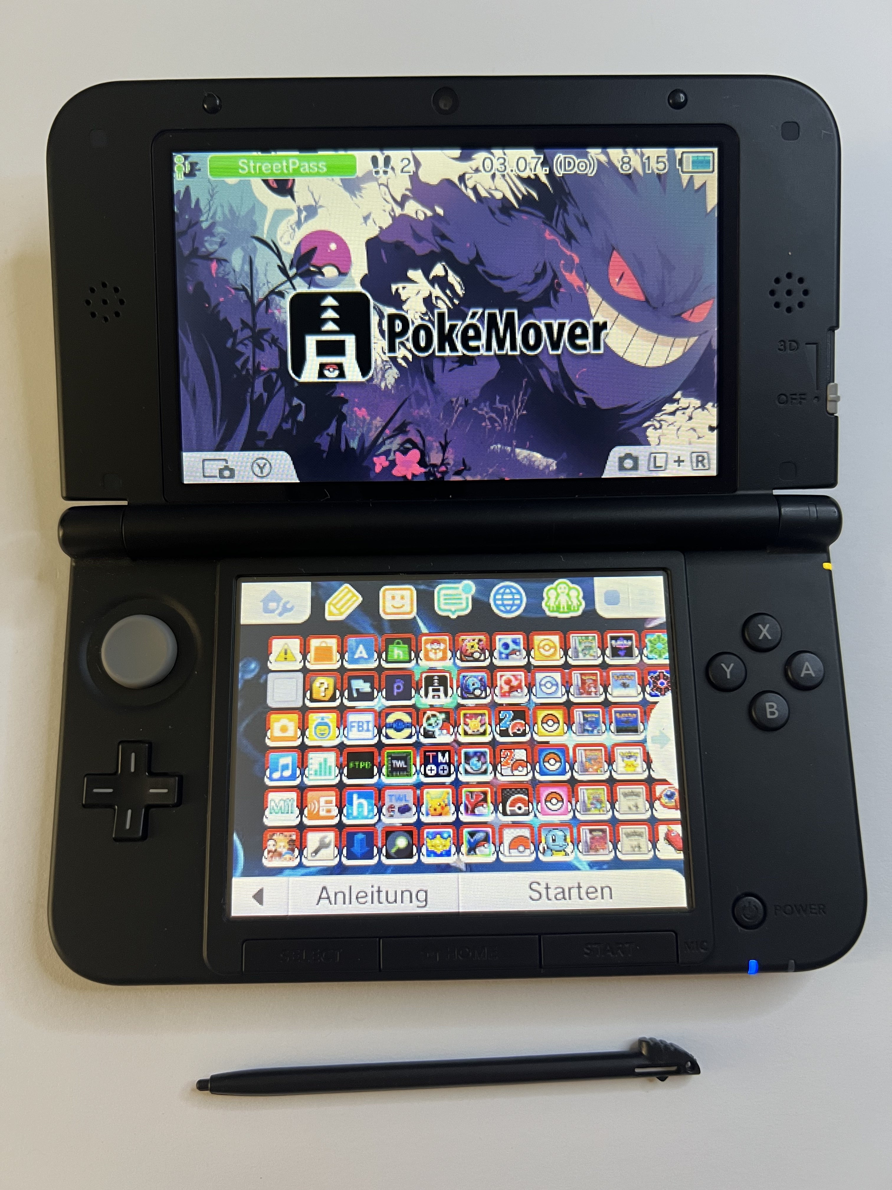 Nintendo 3DS XL Konsole schwarz mit 128GB, Pokemon Bank, Poke Mover & vielen Extras