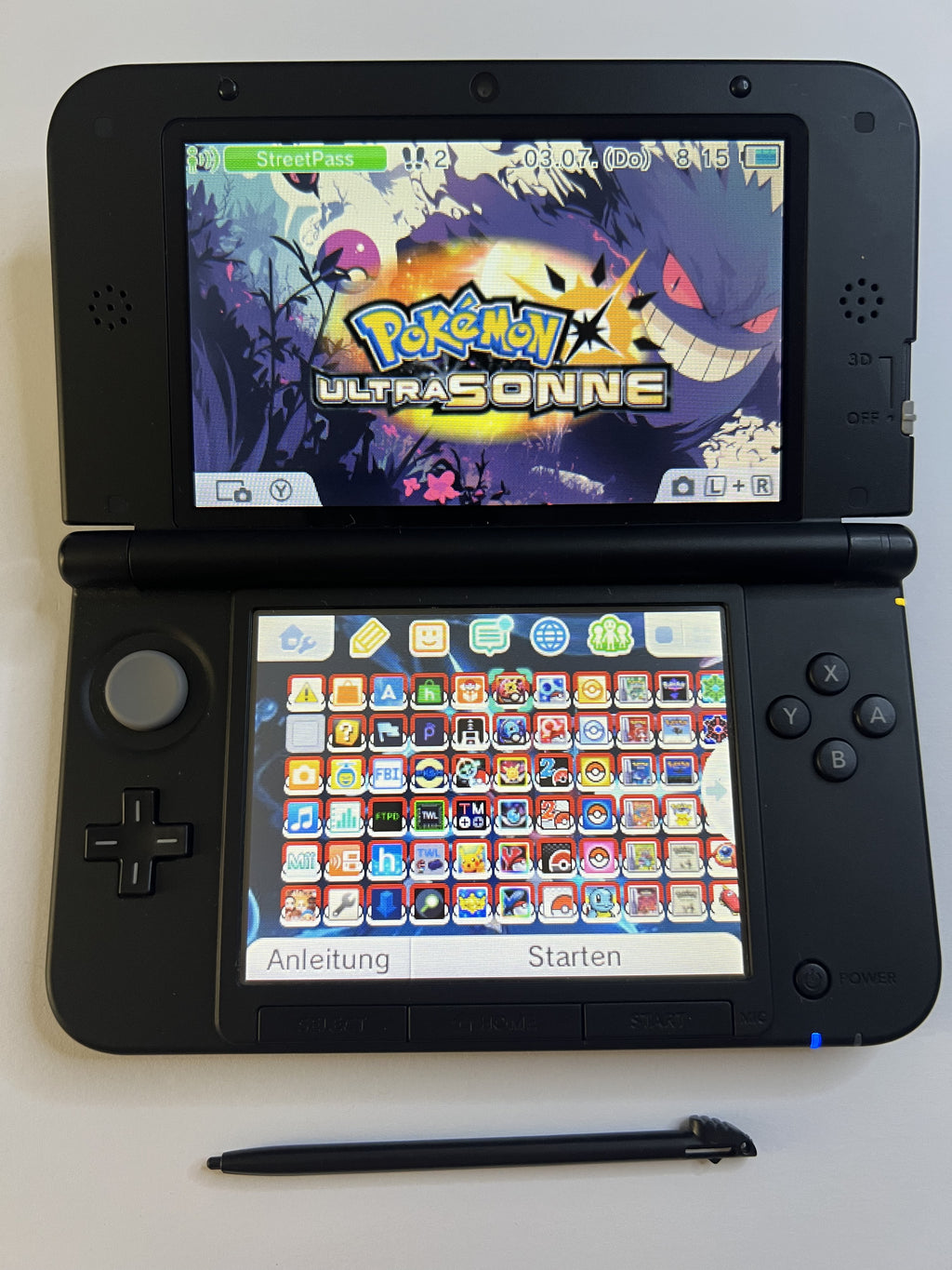 Nintendo 3DS XL Konsole schwarz mit 128GB, Pokemon Bank, Poke Mover & vielen Extras