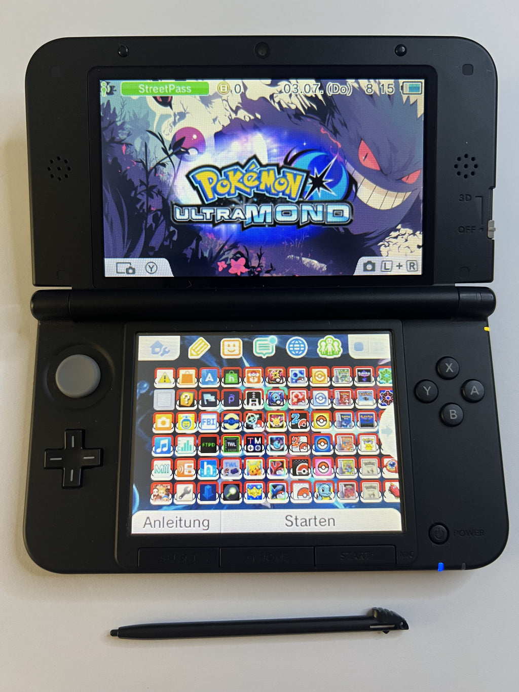 Nintendo 3DS XL Konsole schwarz mit 128GB, Pokemon Bank, Poke Mover & vielen Extras