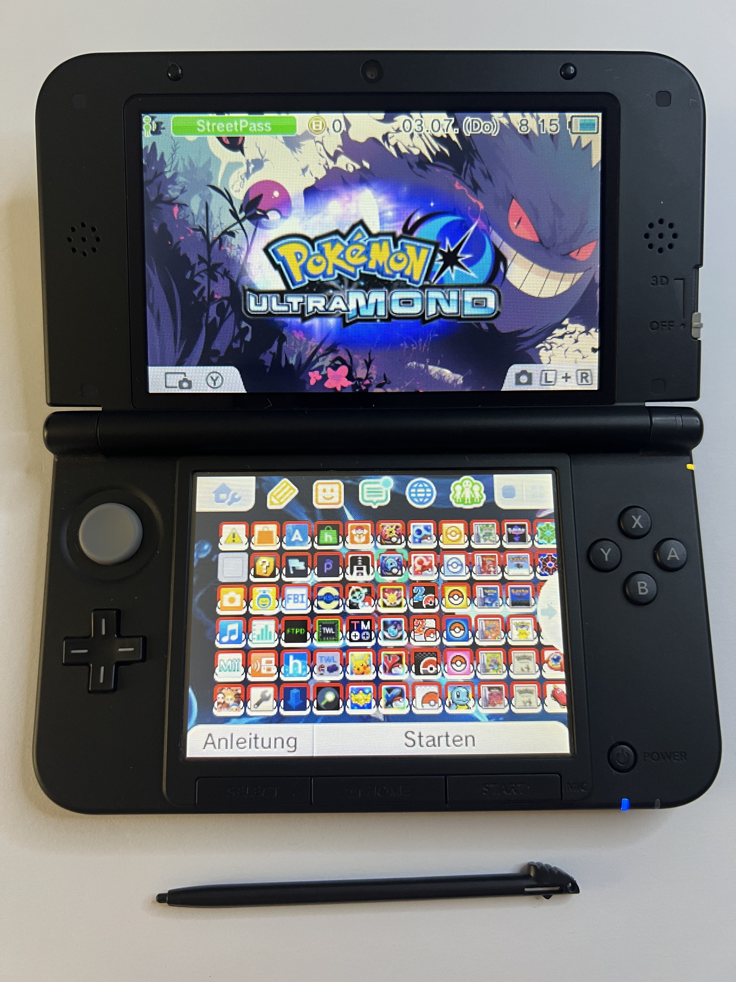 Nintendo 3DS XL Konsole schwarz mit 128GB, Pokemon Bank, Poke Mover & vielen Extras