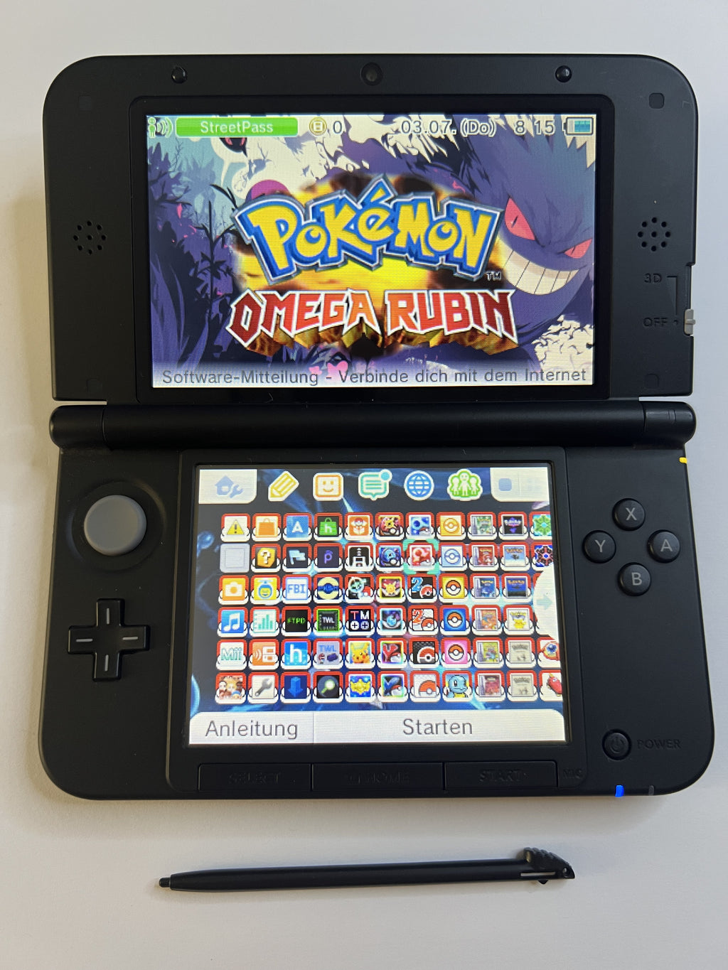 Nintendo 3DS XL Konsole schwarz mit 128GB, Pokemon Bank, Poke Mover & vielen Extras
