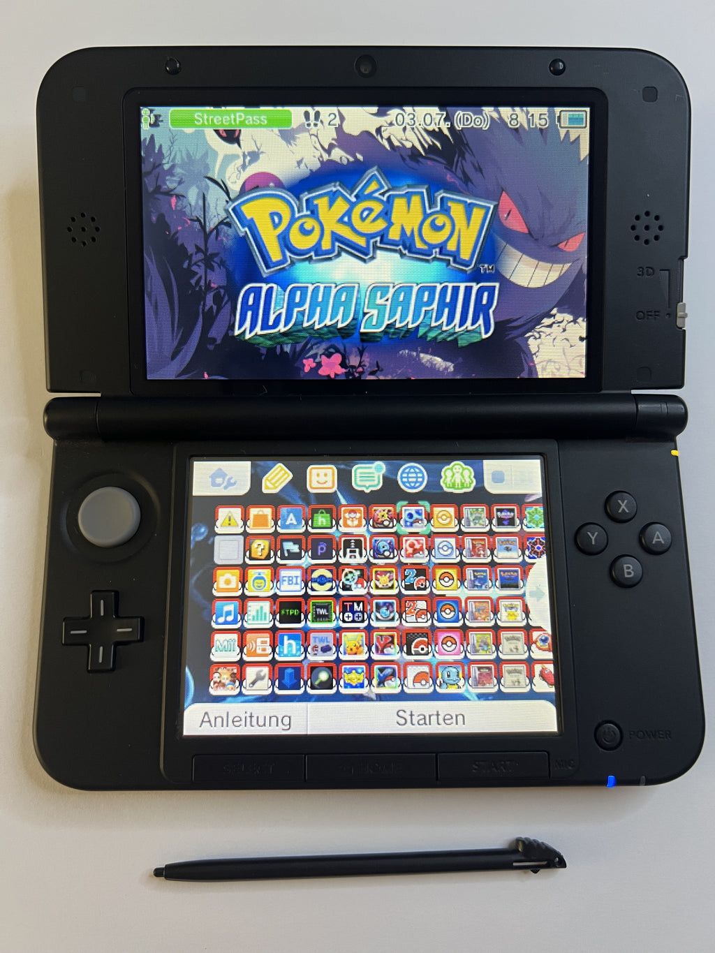Nintendo 3DS XL Konsole schwarz mit 128GB, Pokemon Bank, Poke Mover & vielen Extras